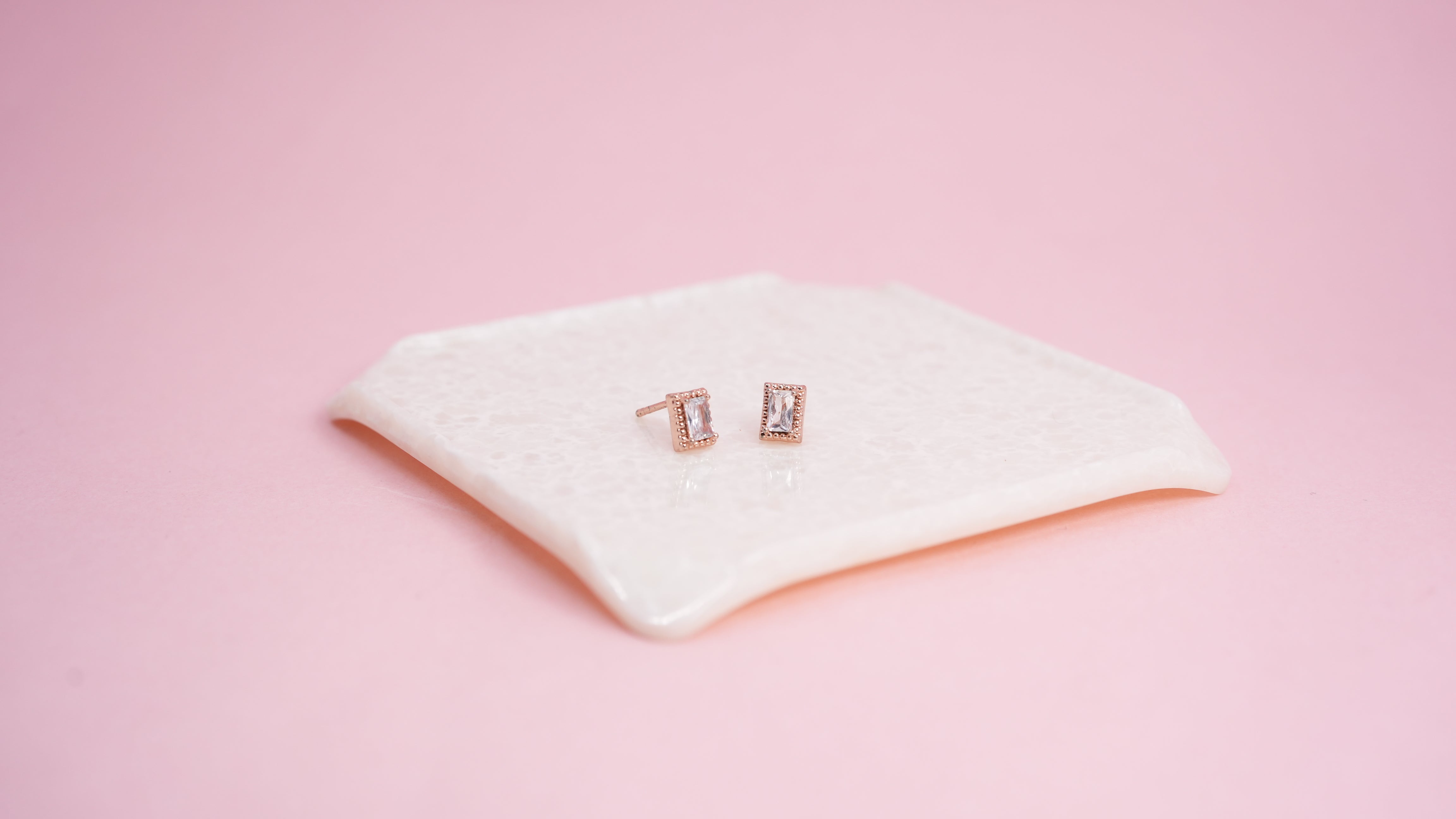 Petite crystal square Rose gold