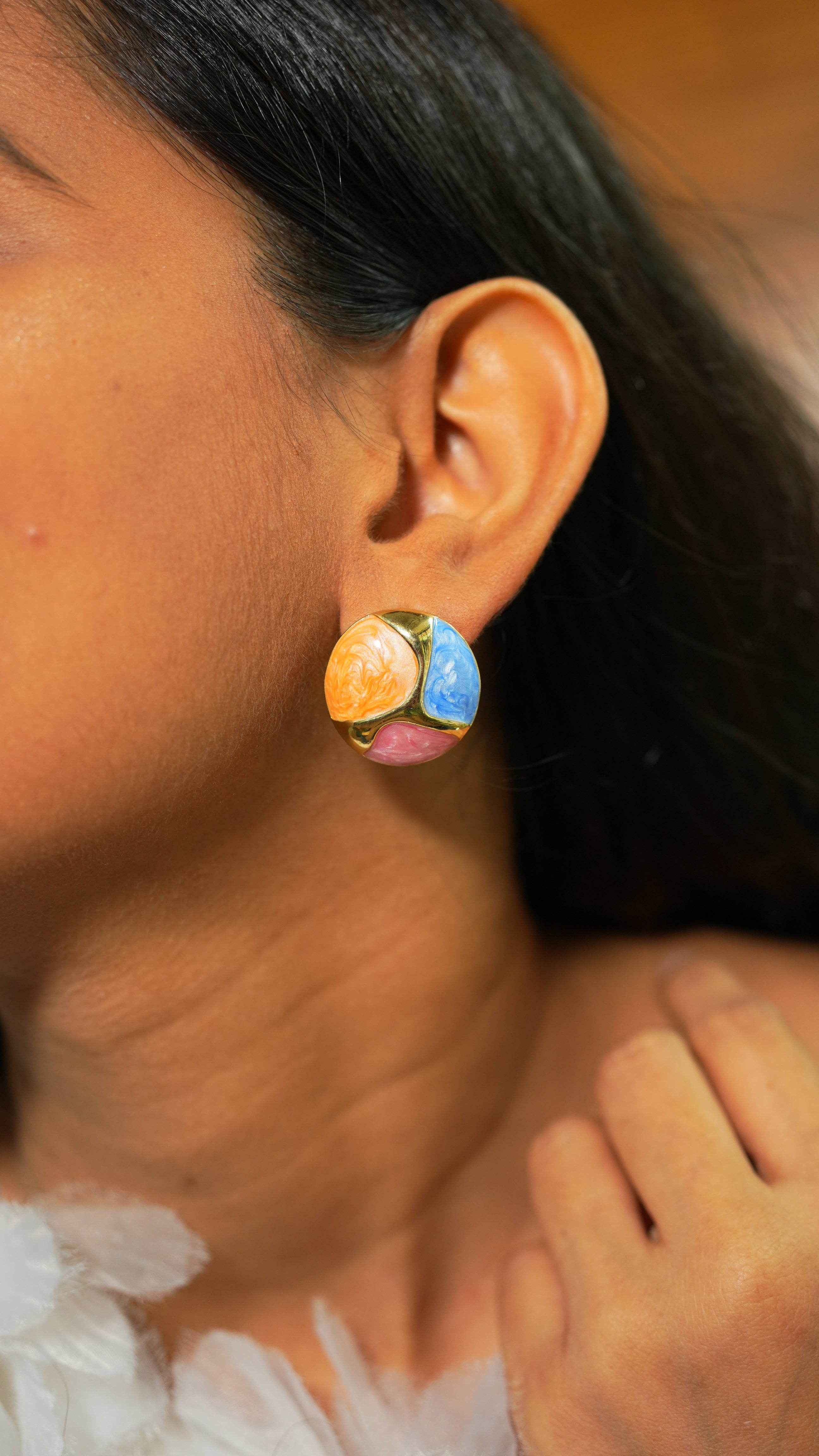 Trio enamel stud