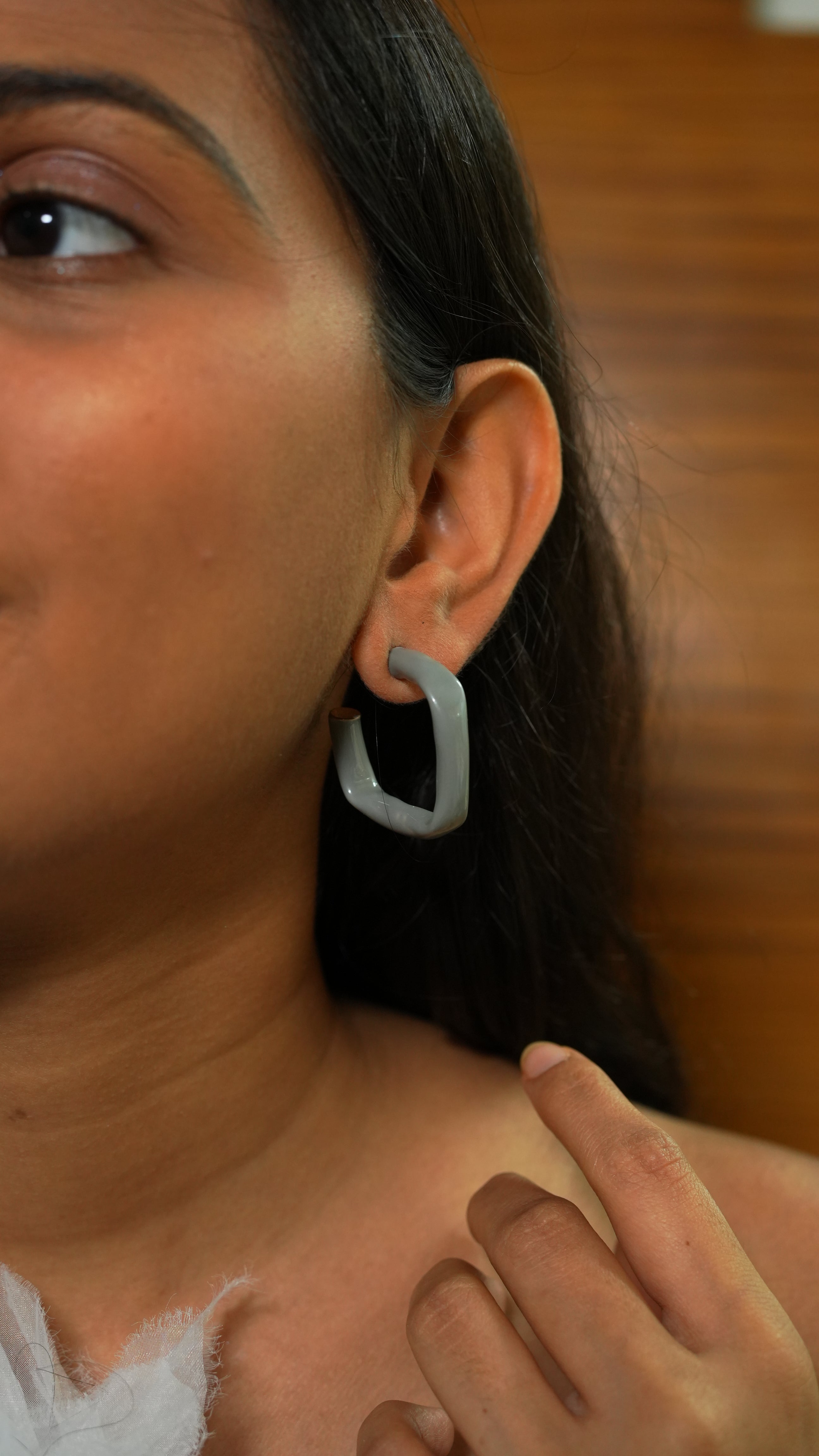 Grey Chunky square hoops
