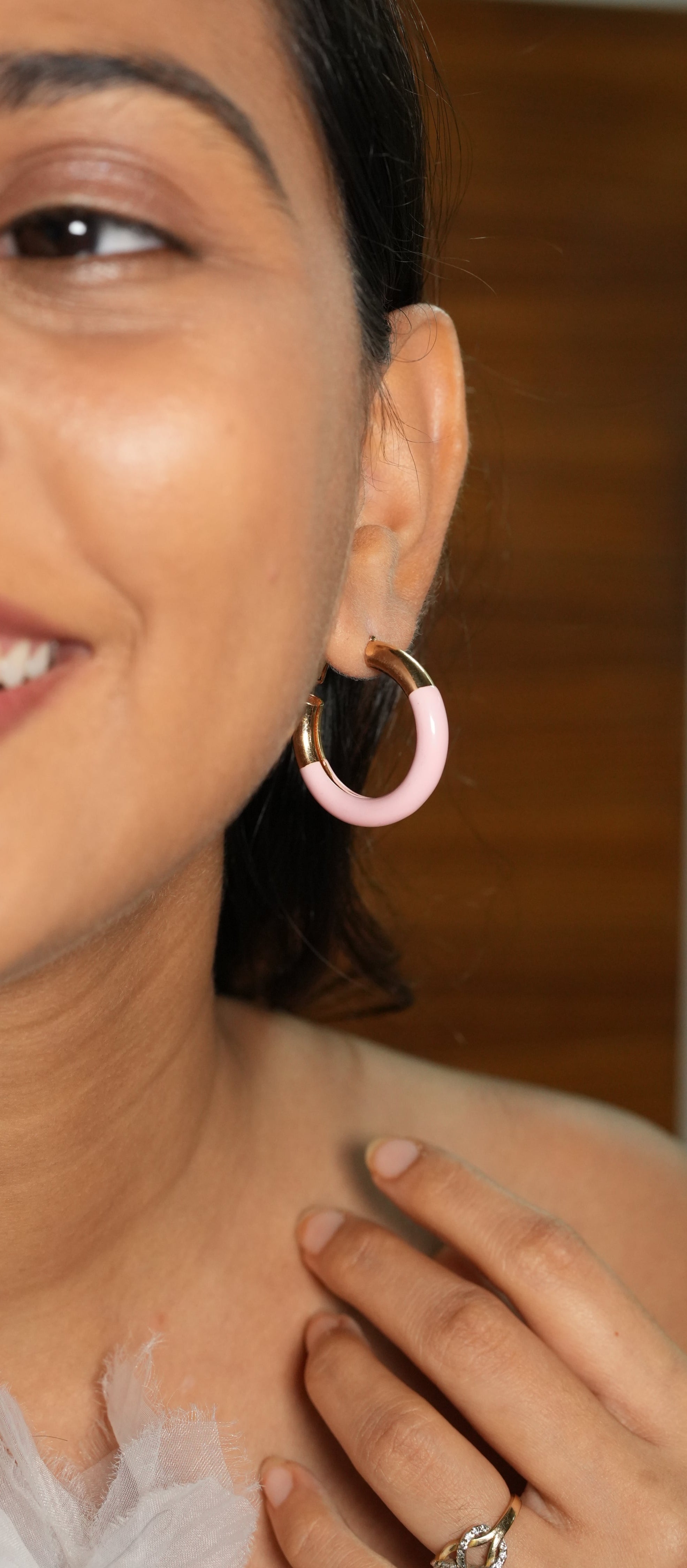 Half pink hoops