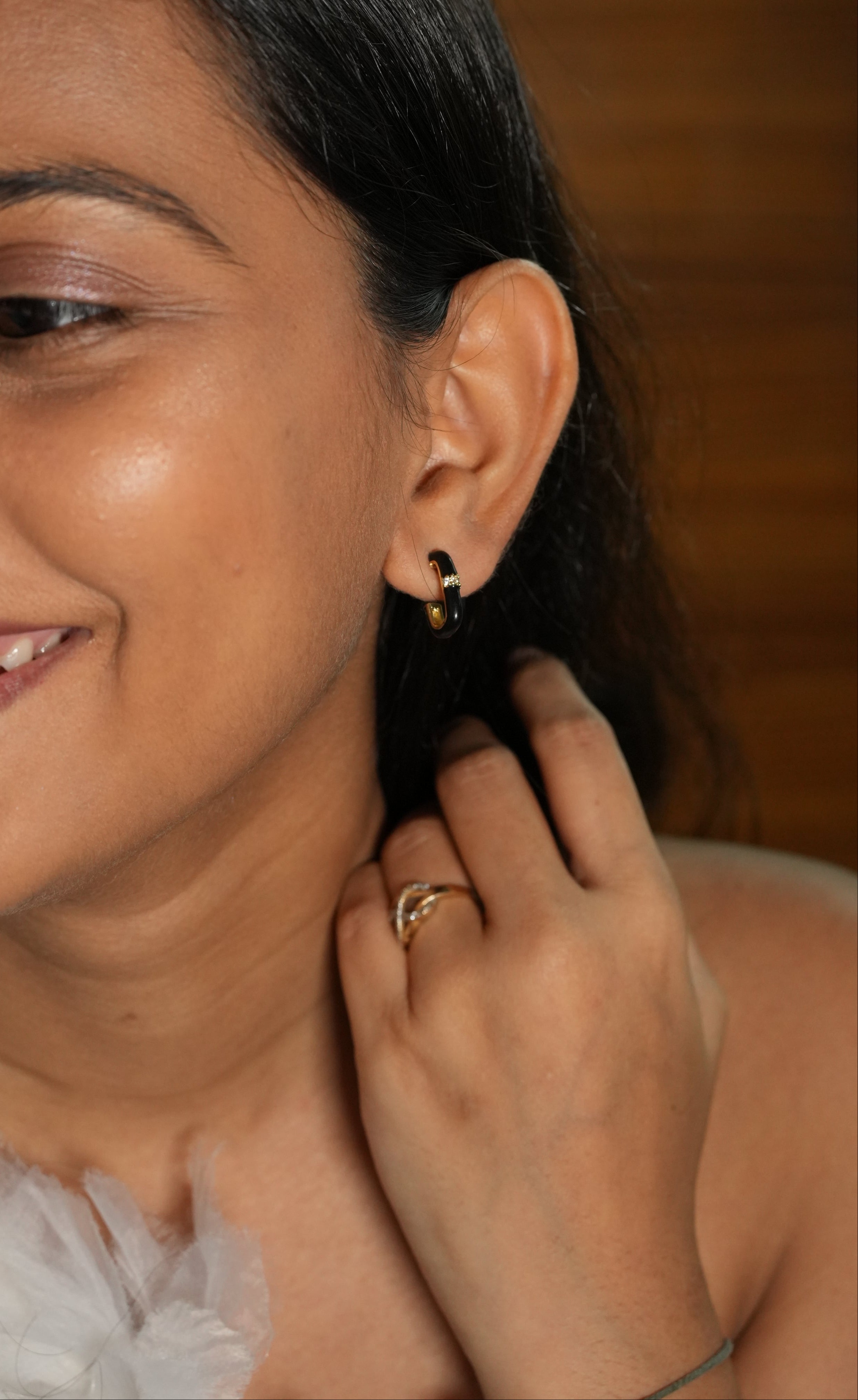 Petite Black Earring