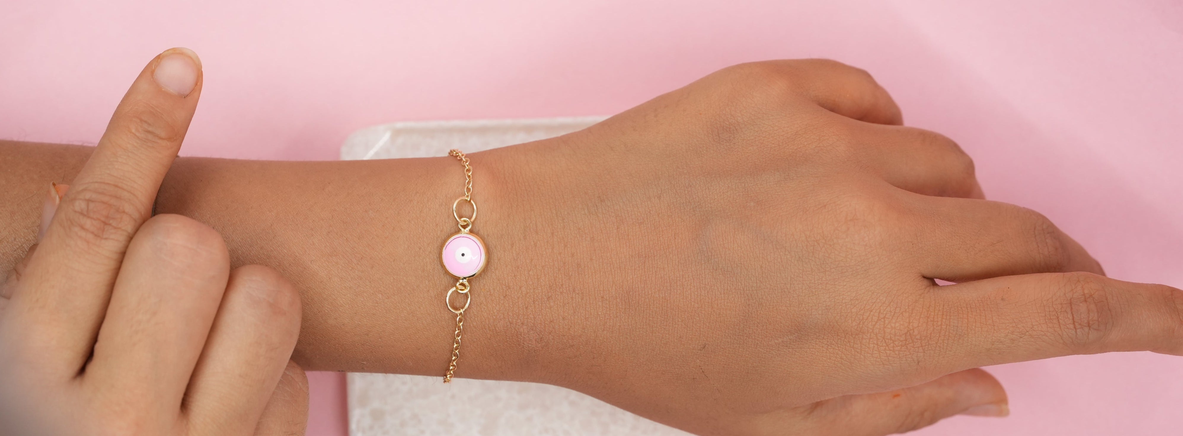 Pink eye bracelet