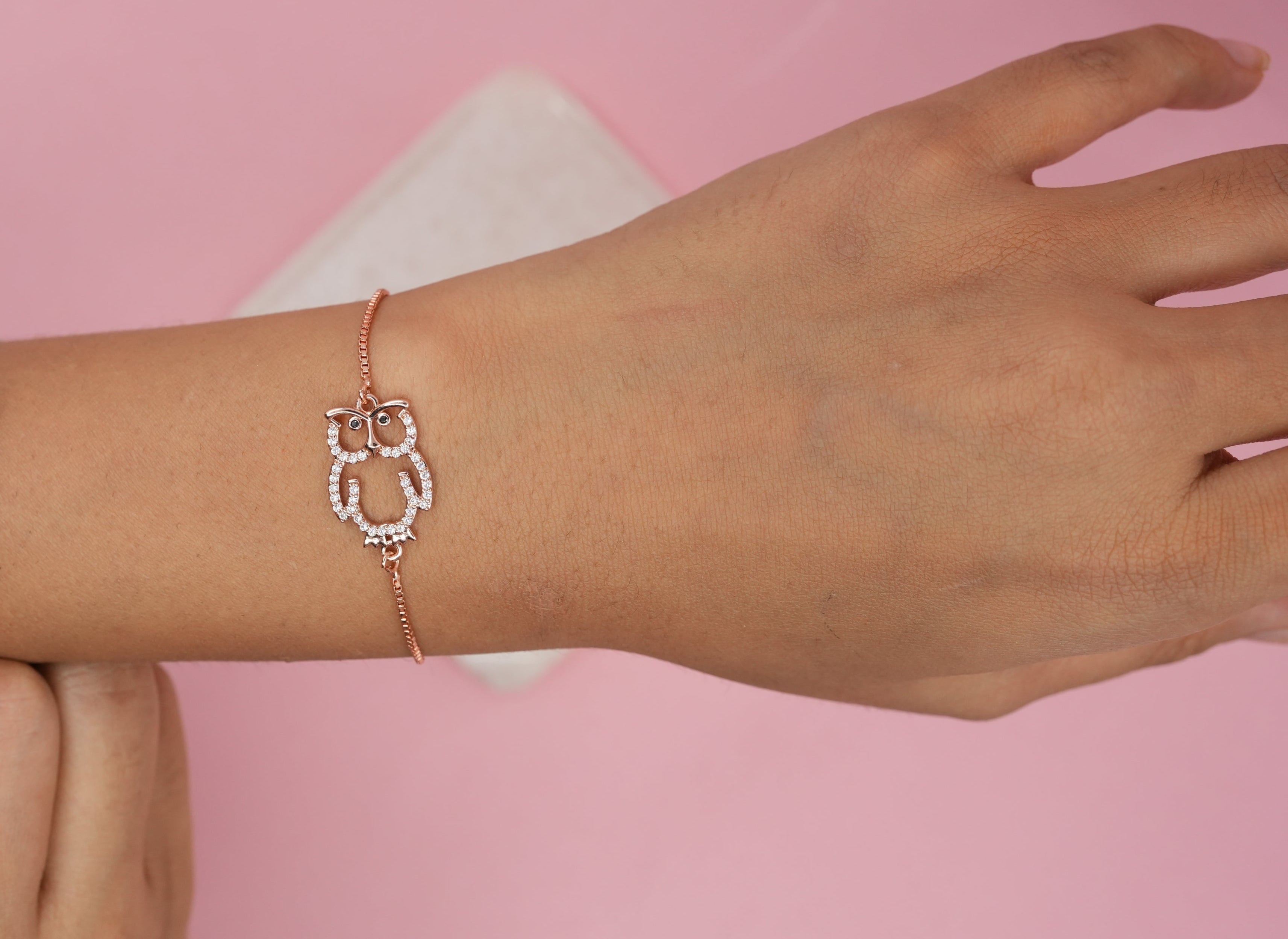 Owl charm rosegold
