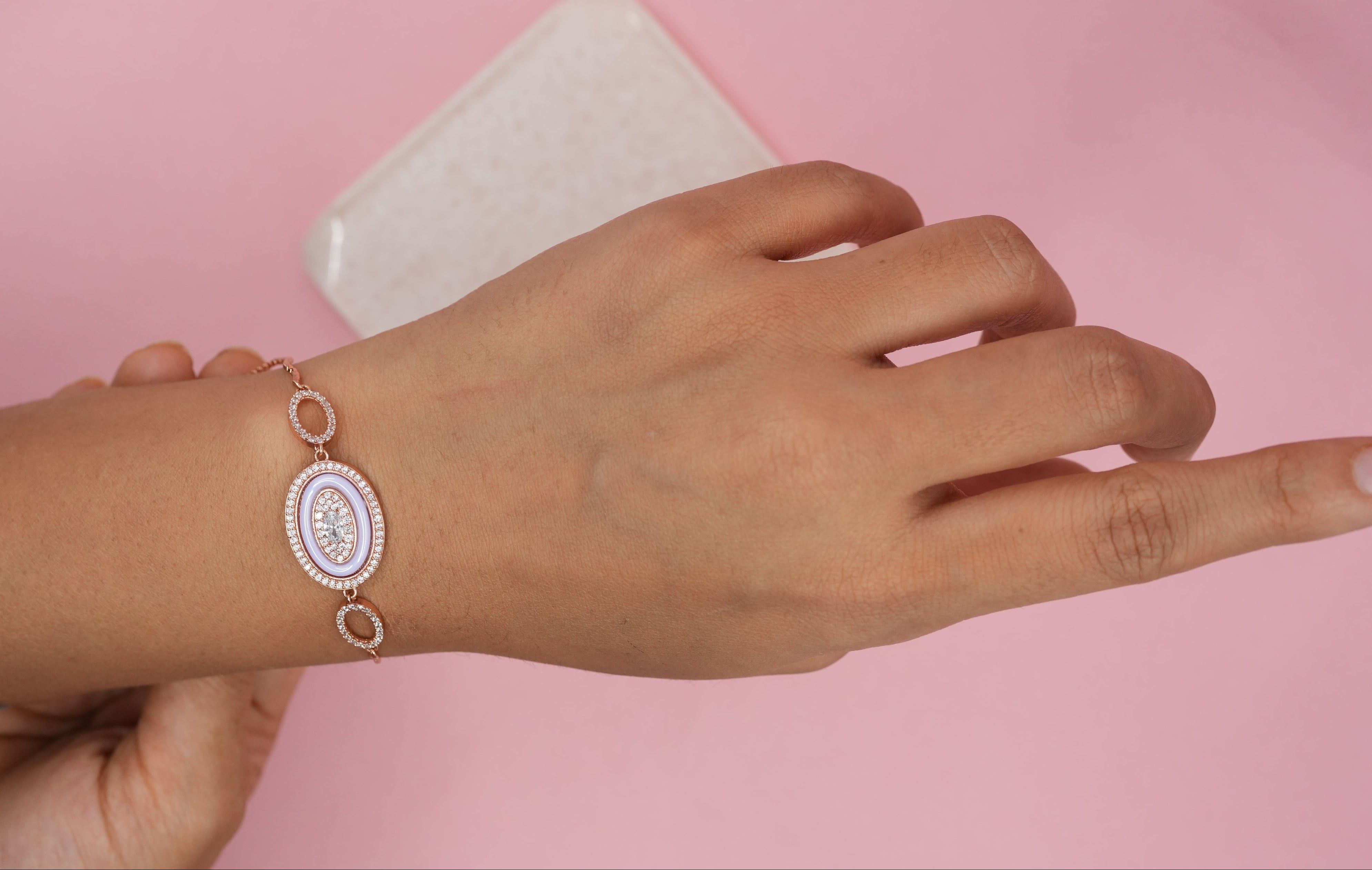 Amethyst glance rose gold