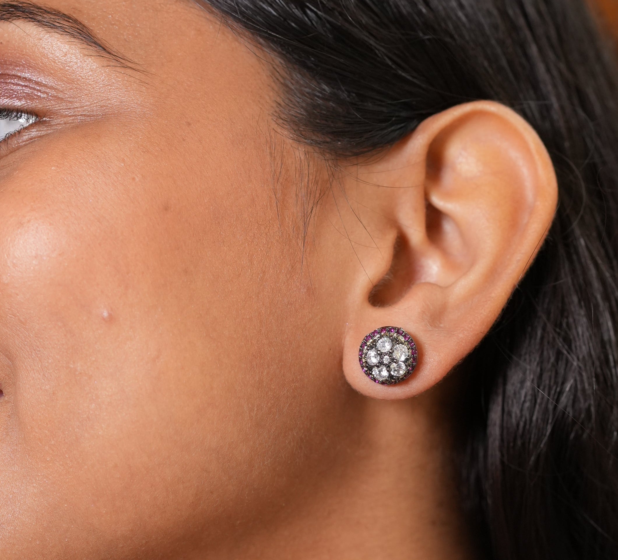 Burgundy circular crystal