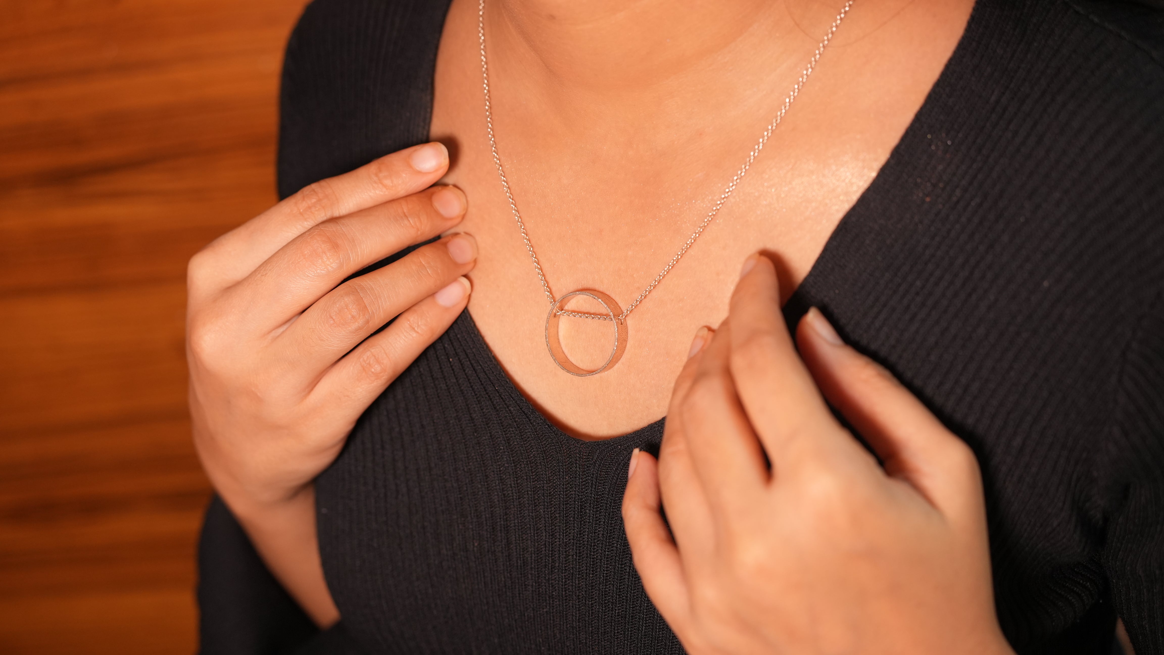 Circle coin hallow rose gold