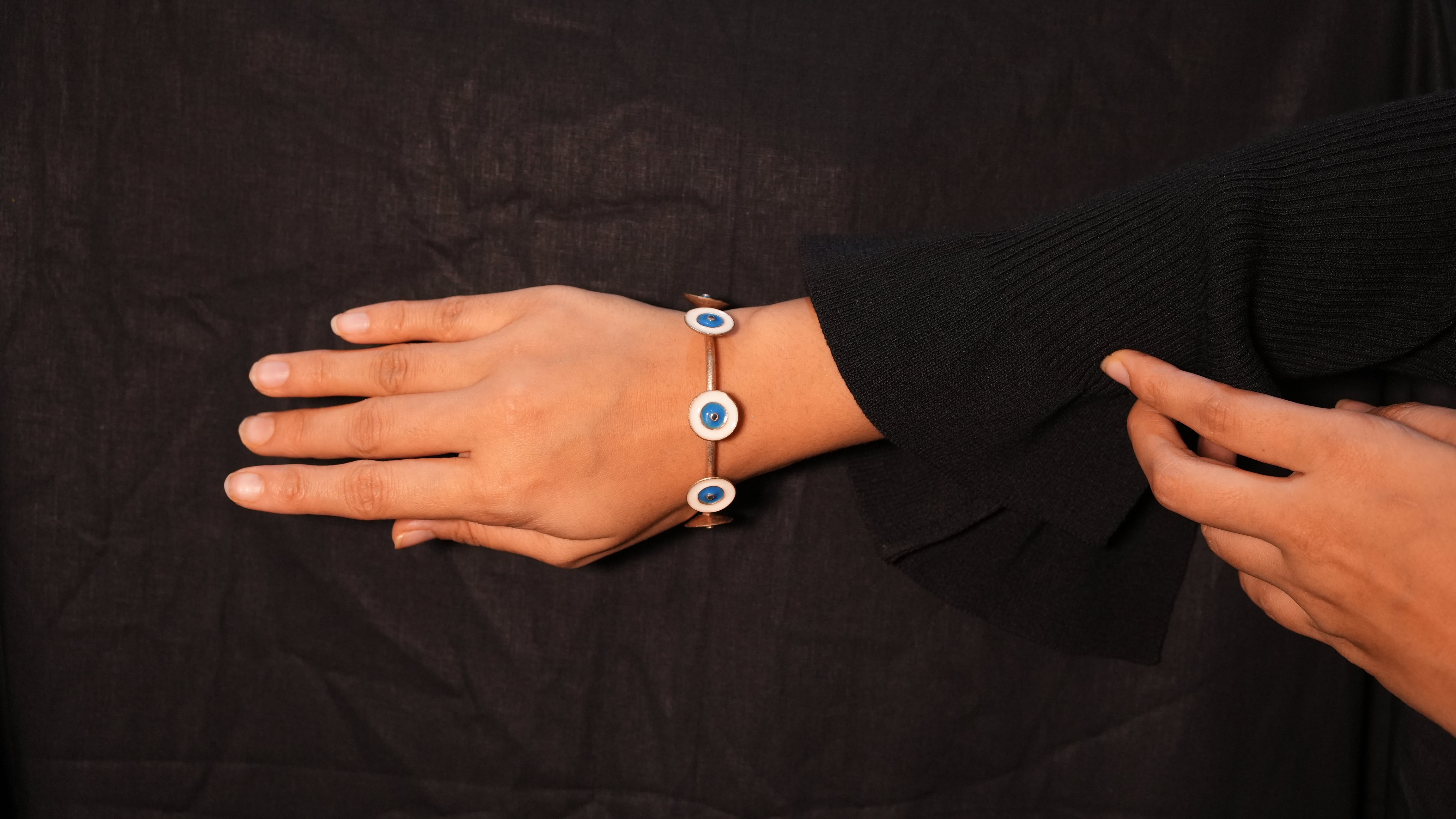 Rose gold evil eye