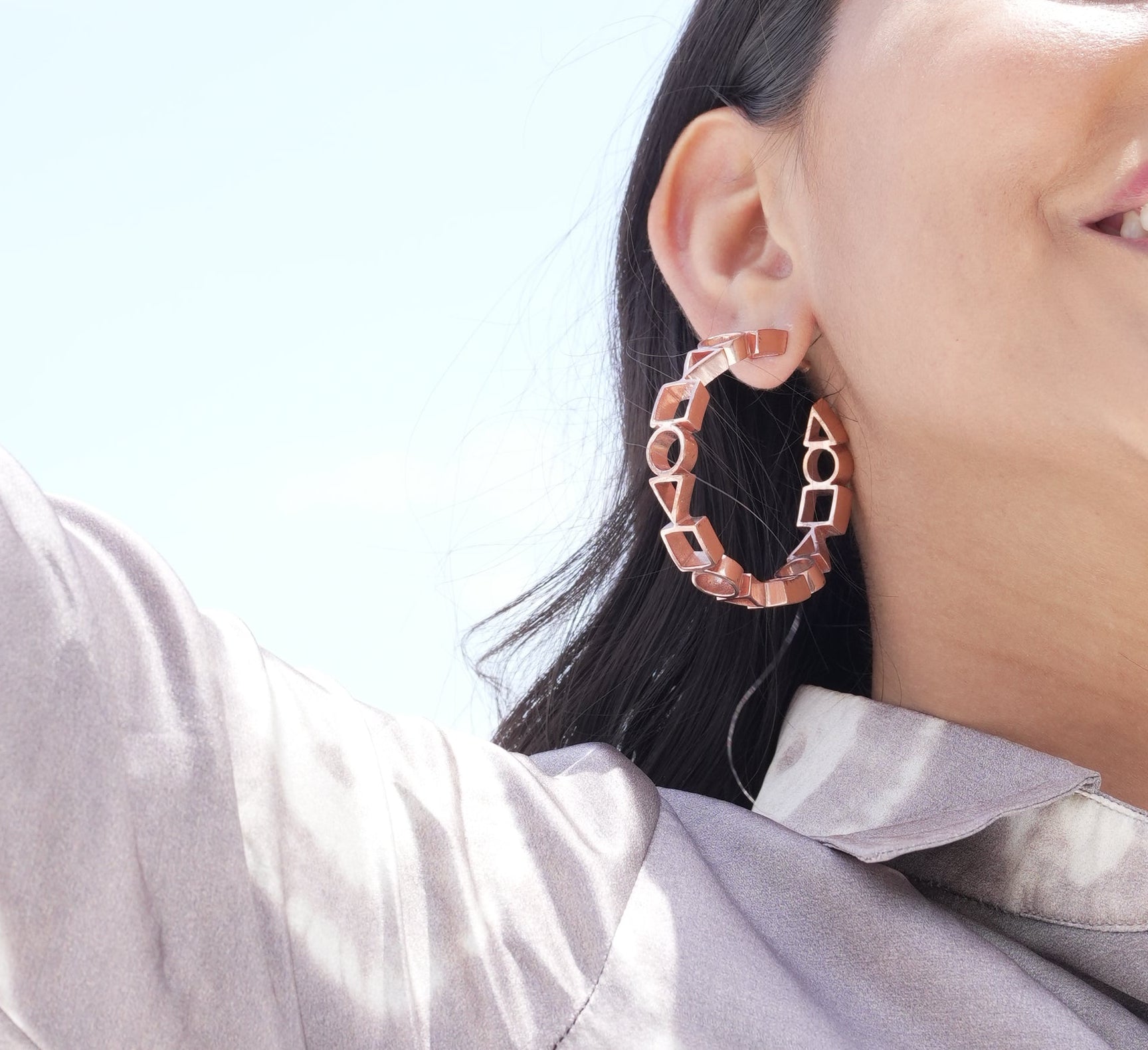 Shaped Loops Rosegold small