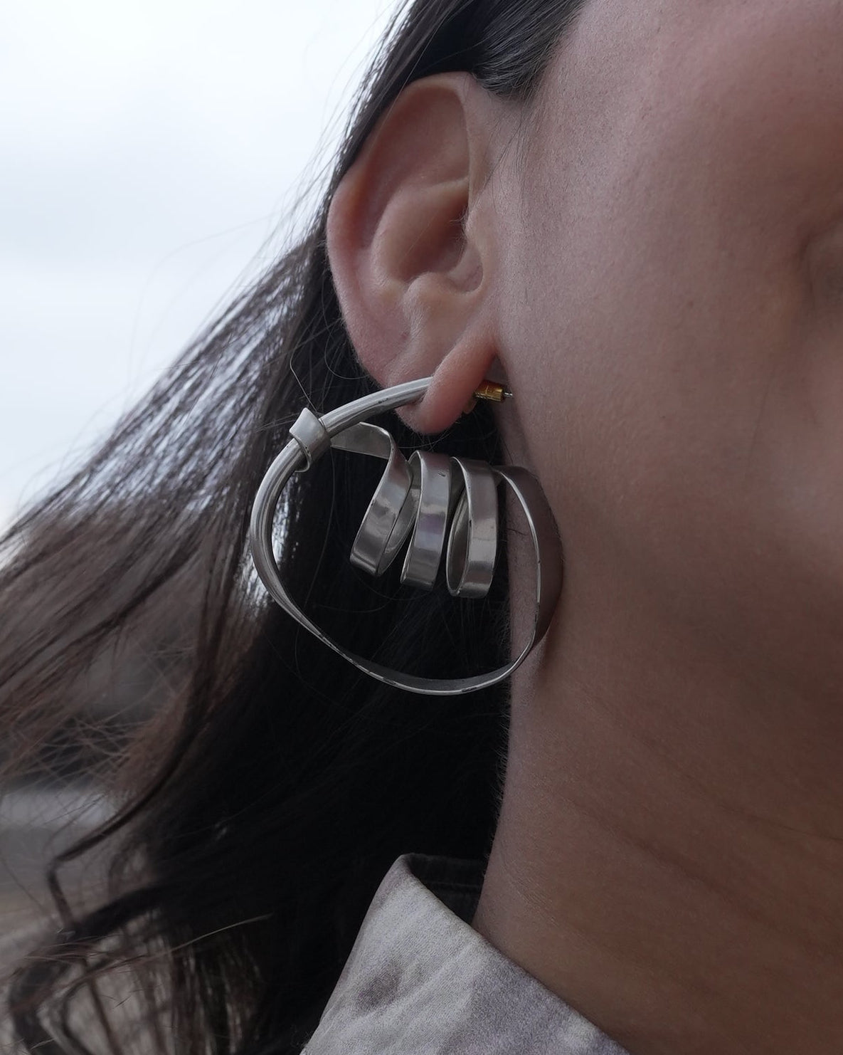 Luna flow hoops silver