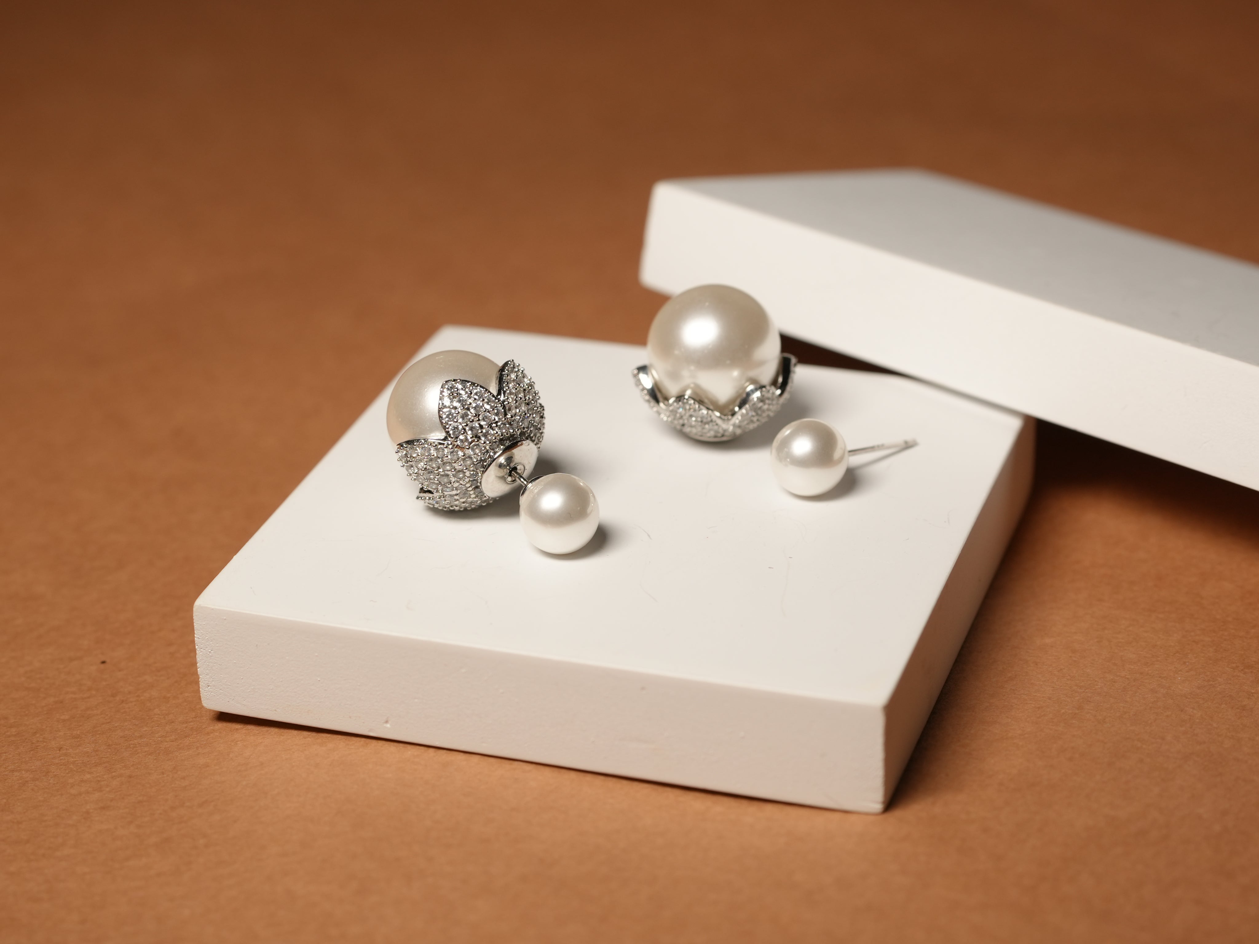 Studded floral silver