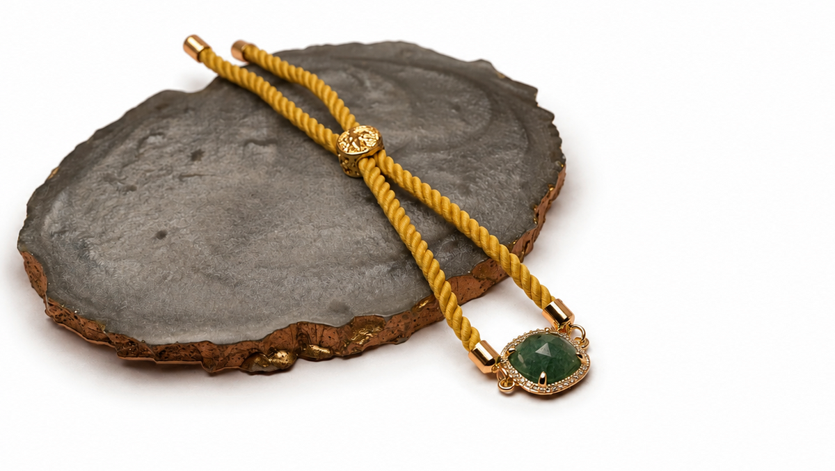 Square Mustard Yellow Chord Bracelet