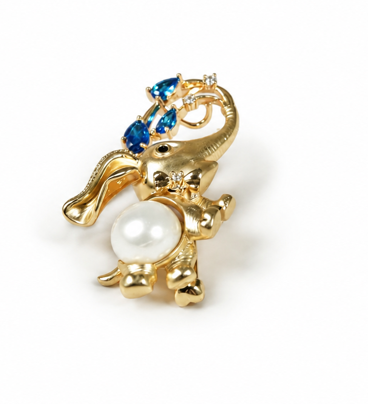 Elegant Elephant Shaped Decorative Brooch Pin