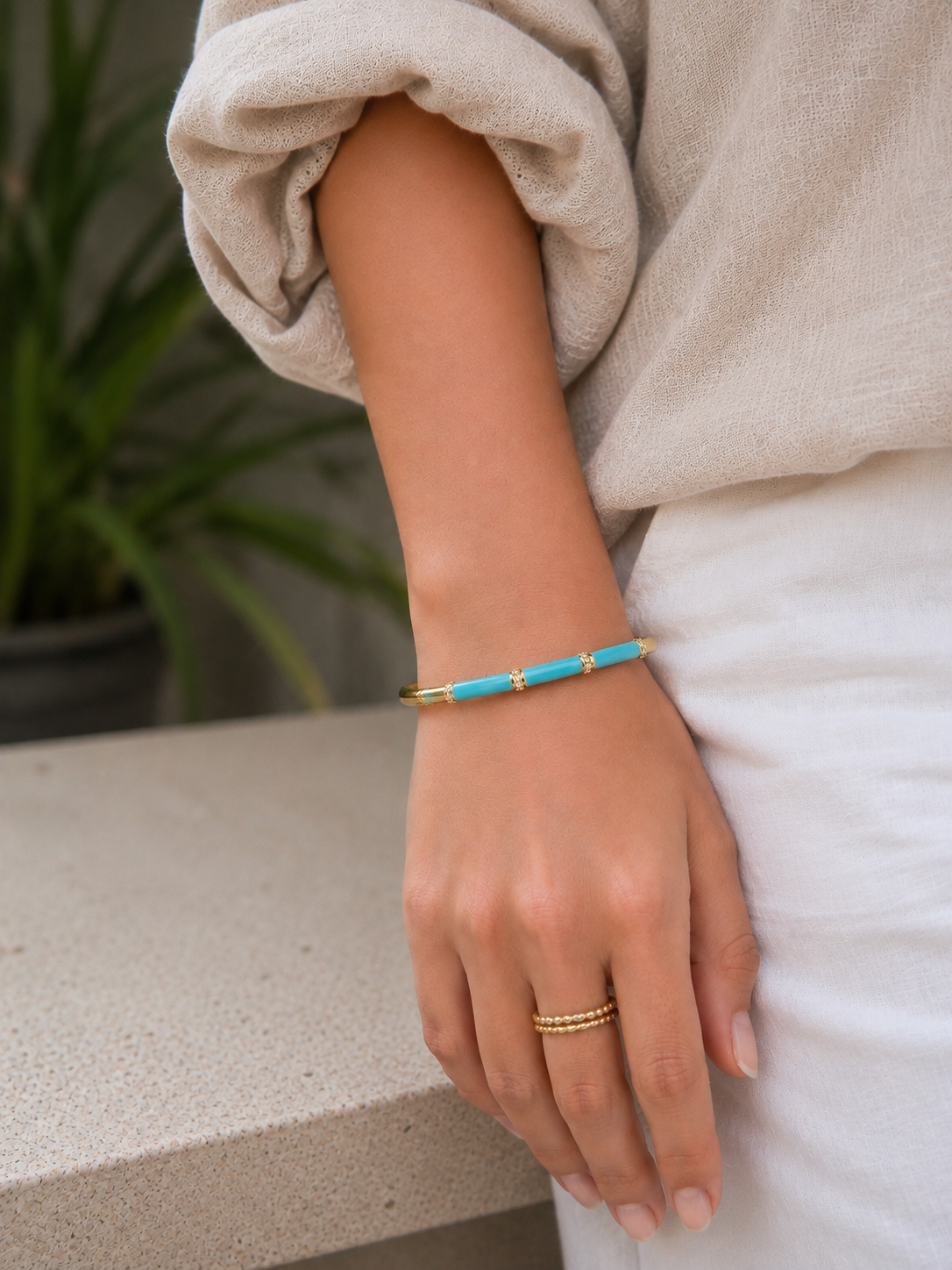 Baby Blue Sparkle Bar Bracelet