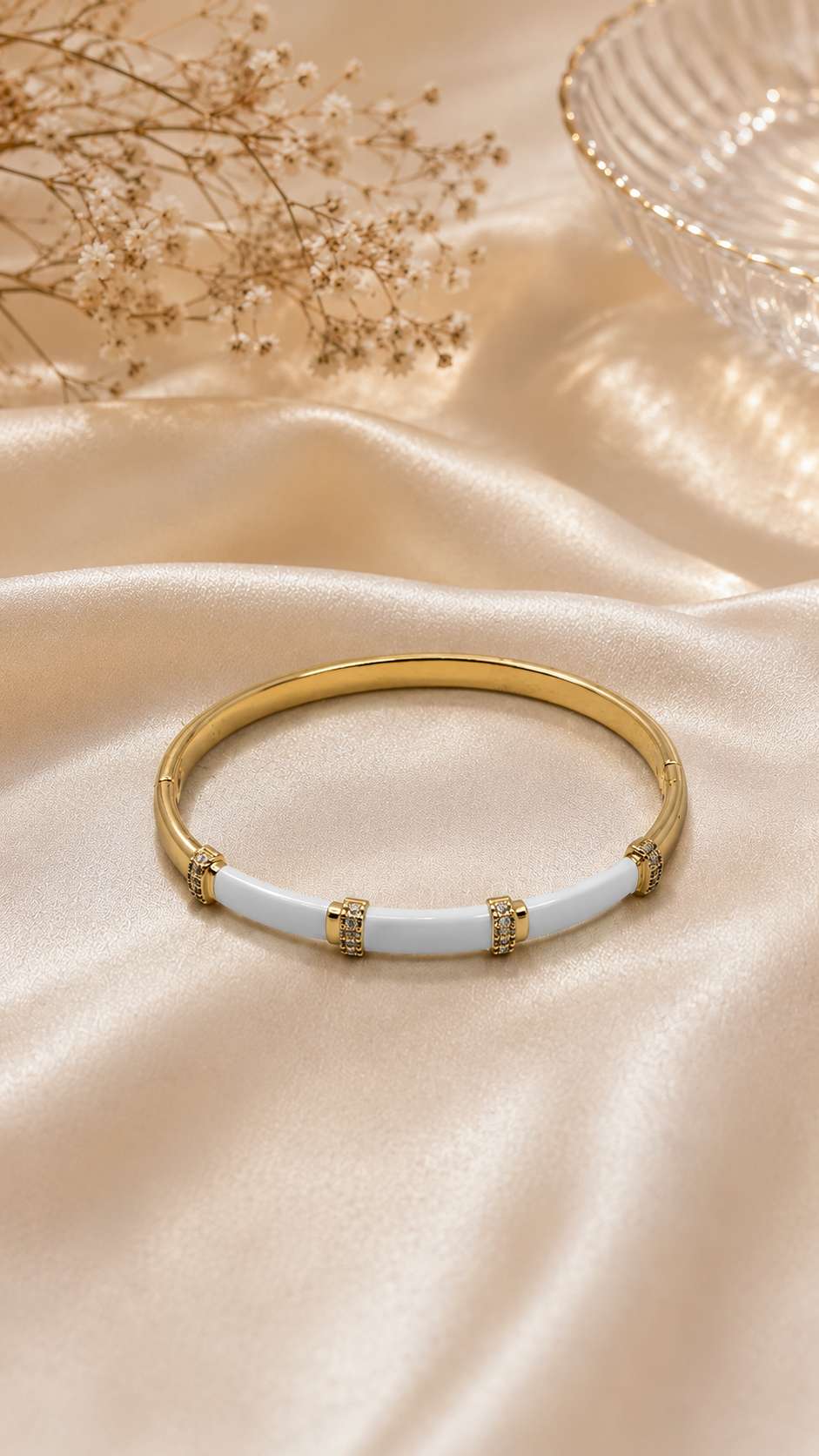 White Sparkle Bar Bracelet