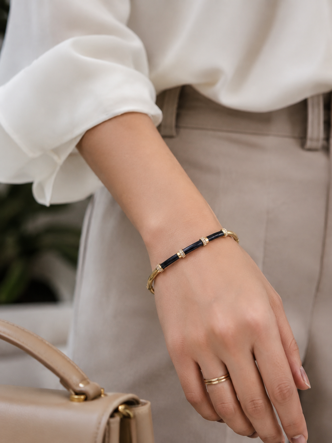 Black Sparkle Bar Bracelet