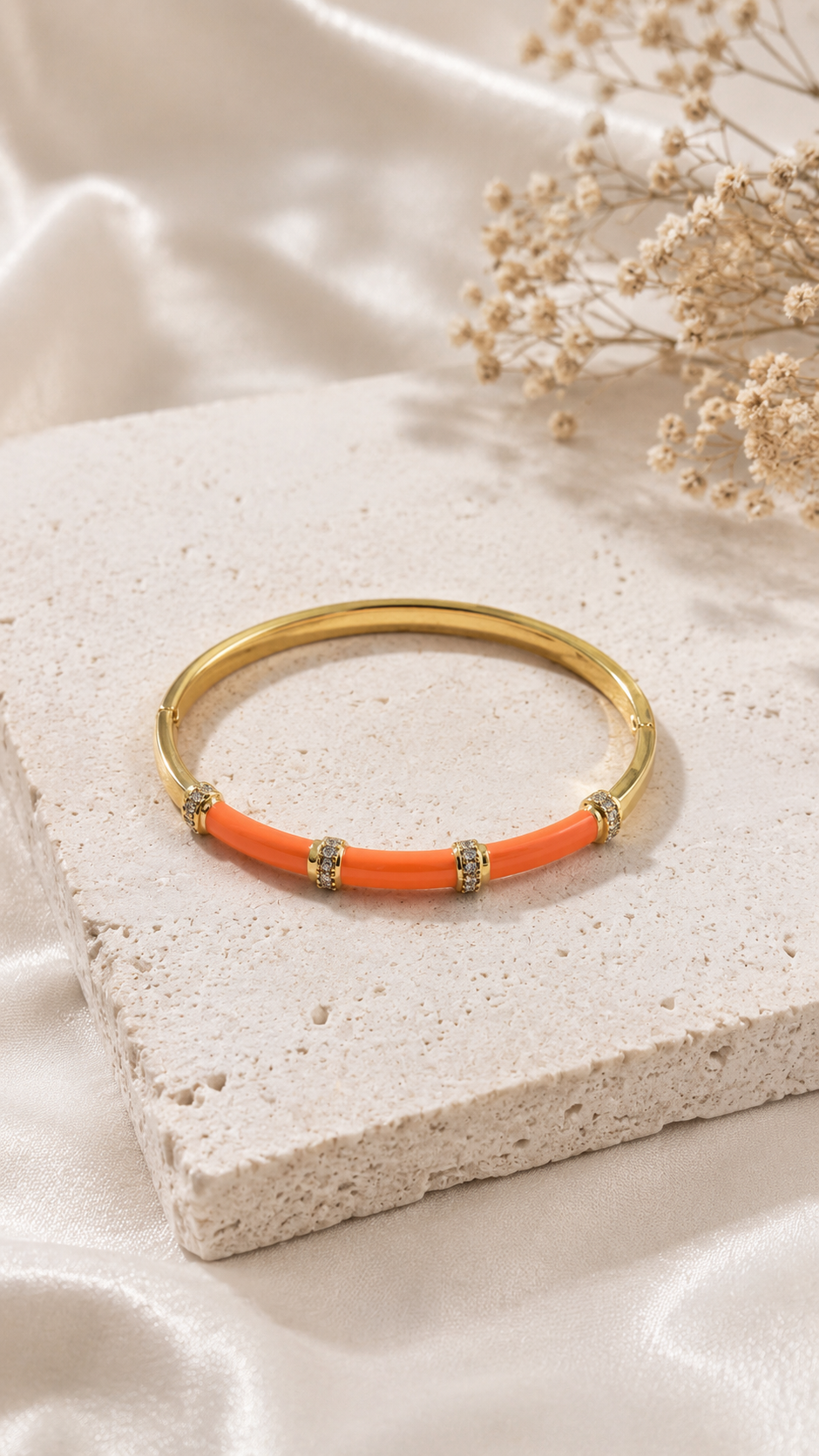 Orange Sparkle Bar Bracelet