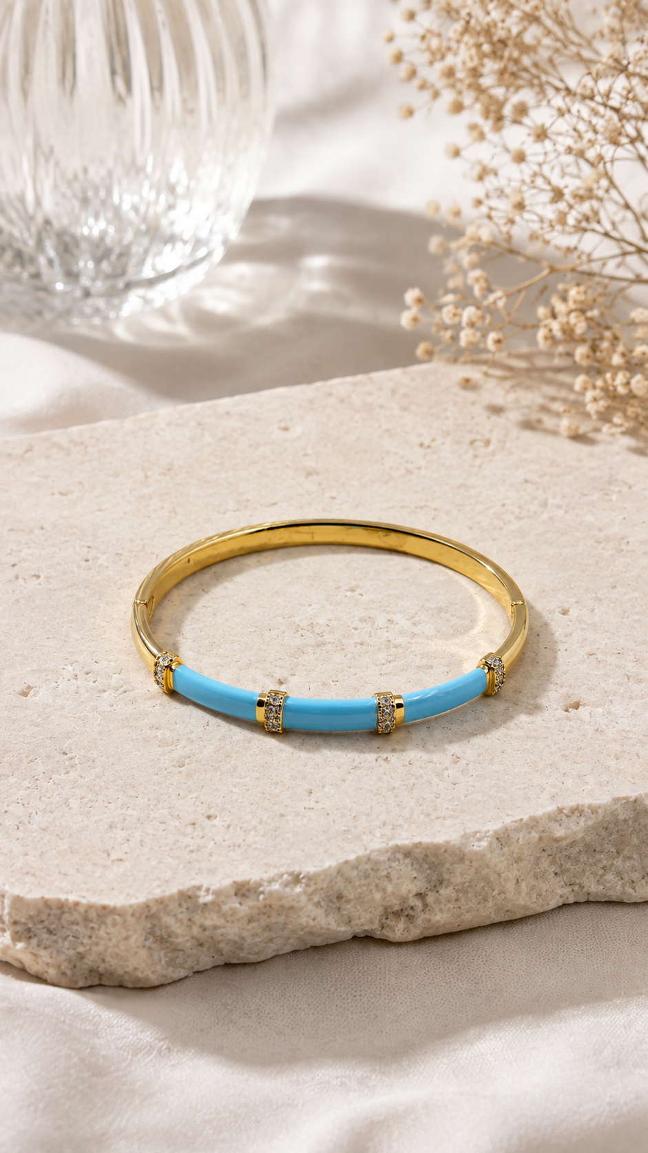 Baby Blue Sparkle Bar Bracelet