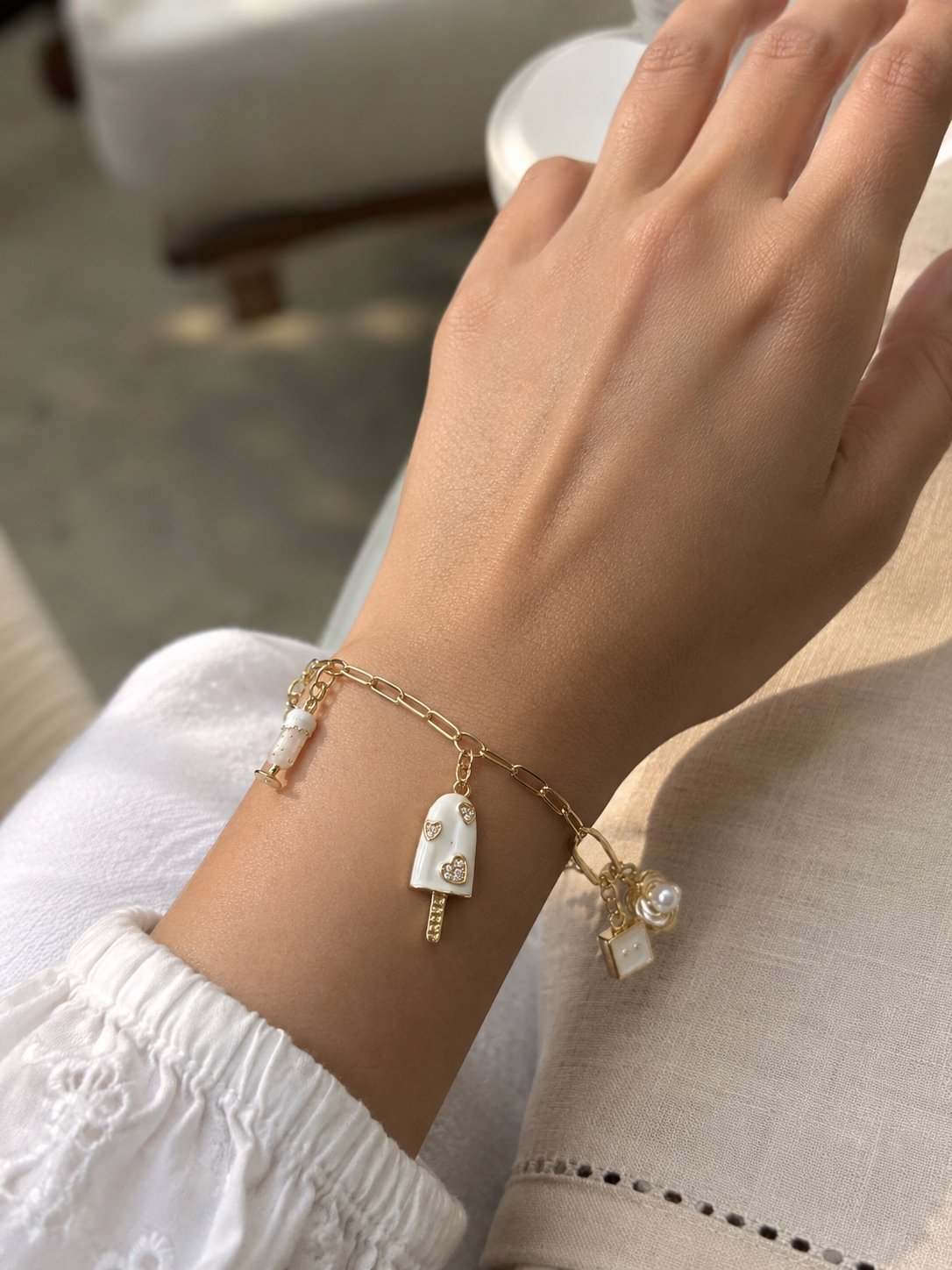 White charm bracelet