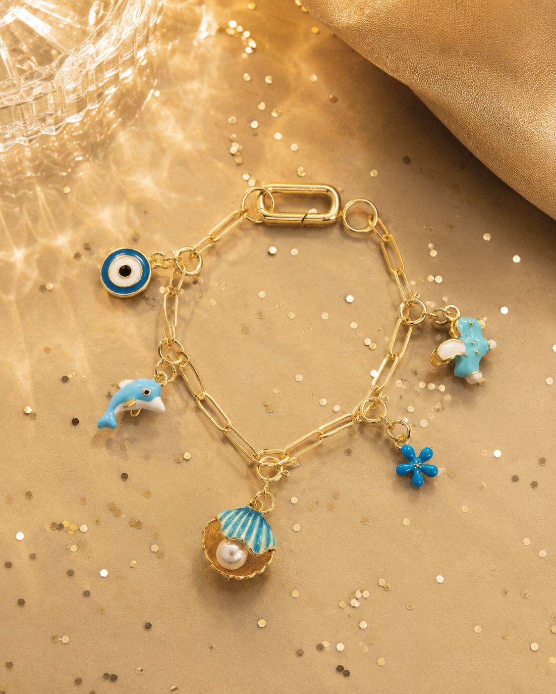 Blue charm bracelet