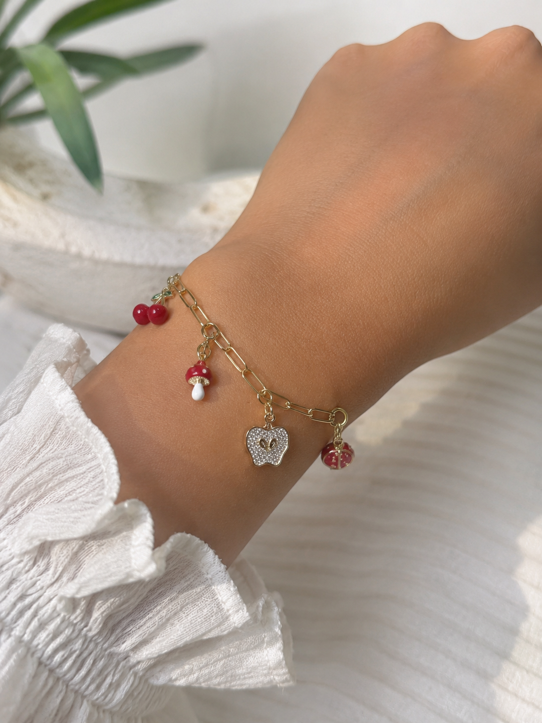 Red charm bracelet