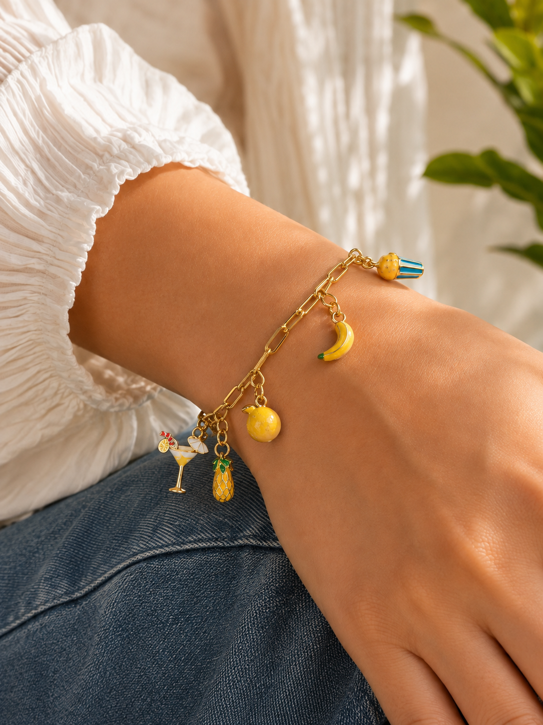 Yellow charm bracelet