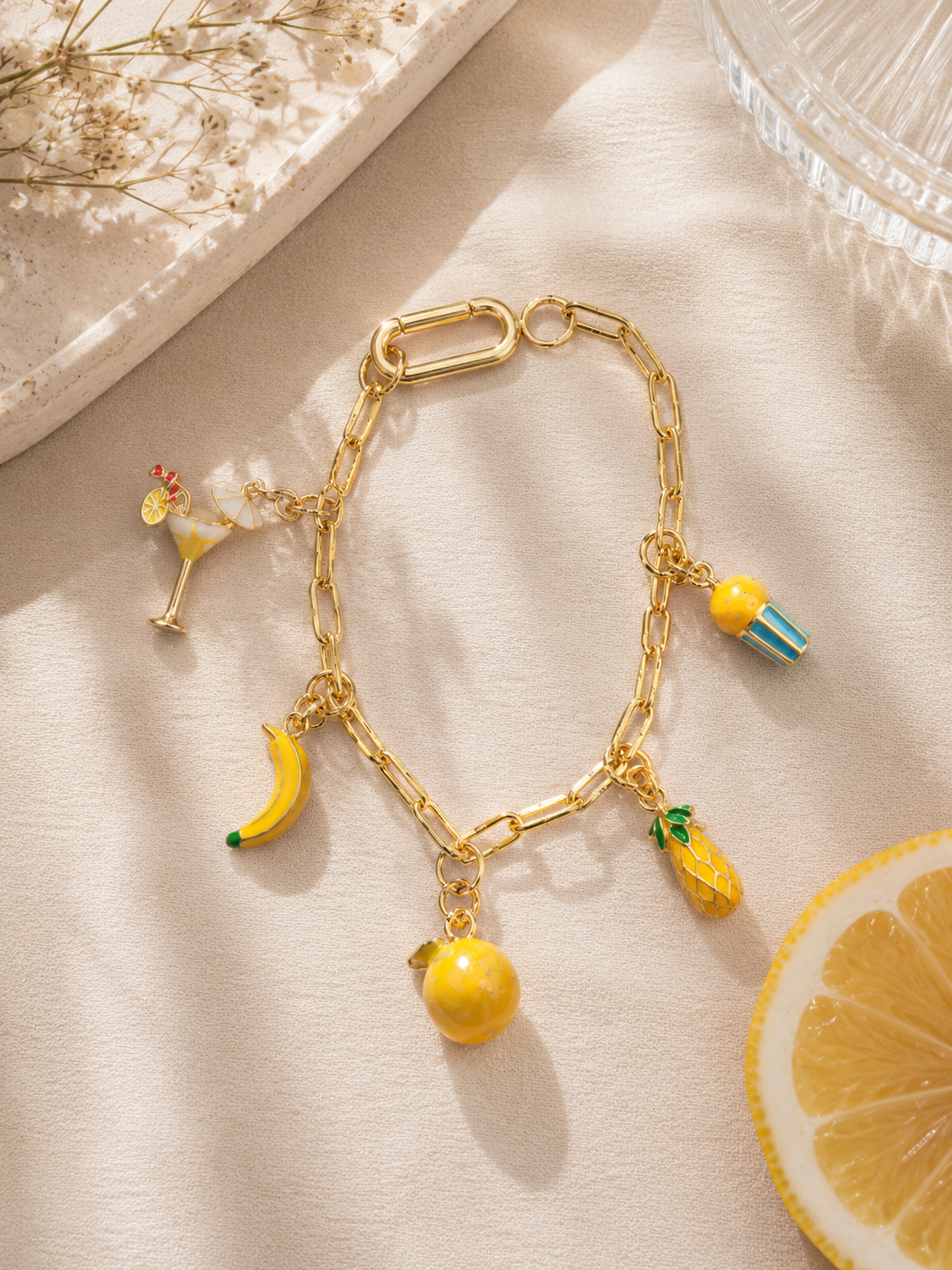 Yellow charm bracelet
