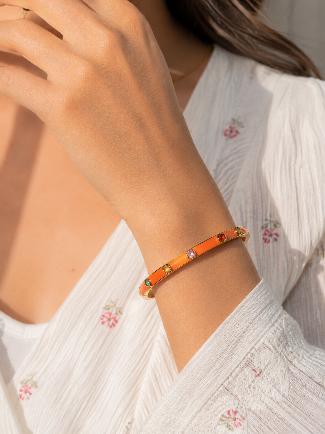 Orange Multi Stone Bracelet