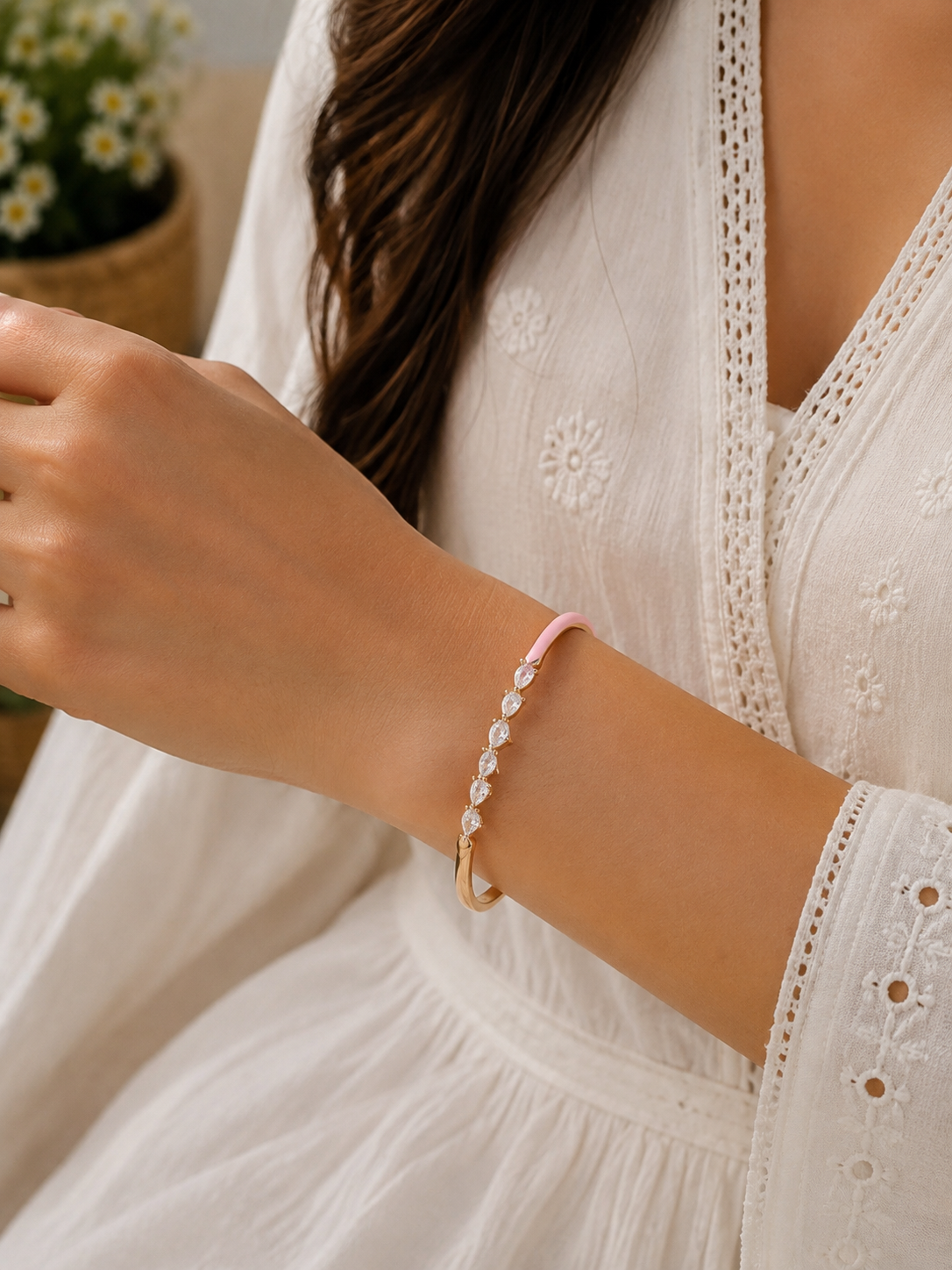 Pink Drop crystal Bracelet