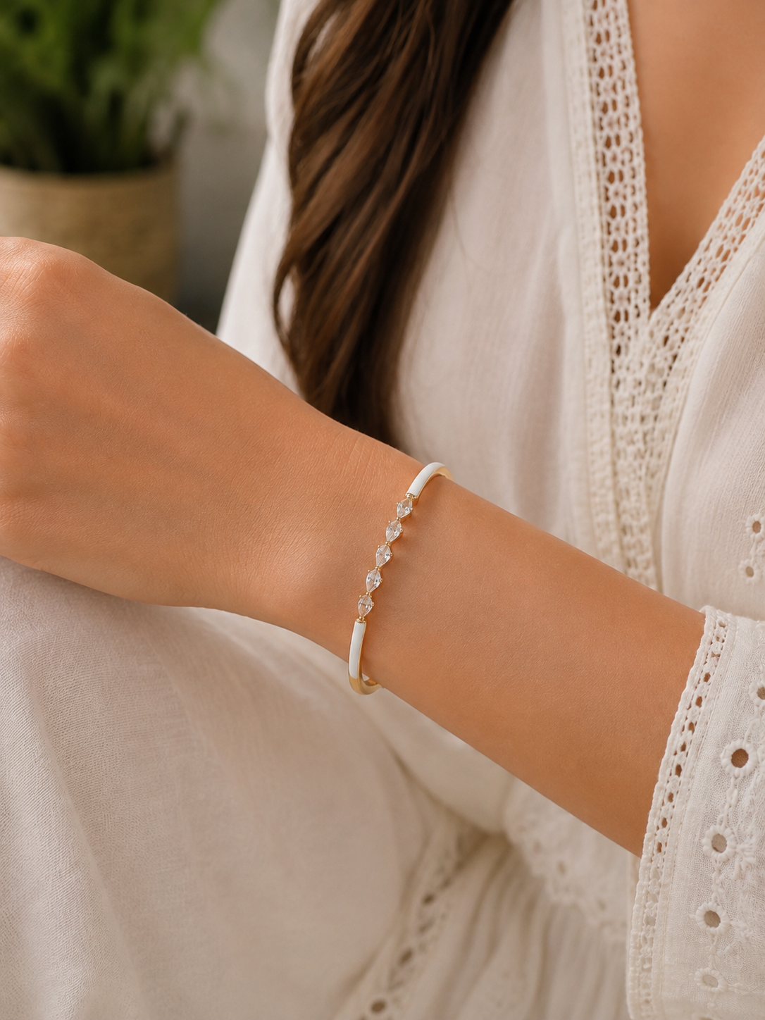 White Drop crystal Bracelet