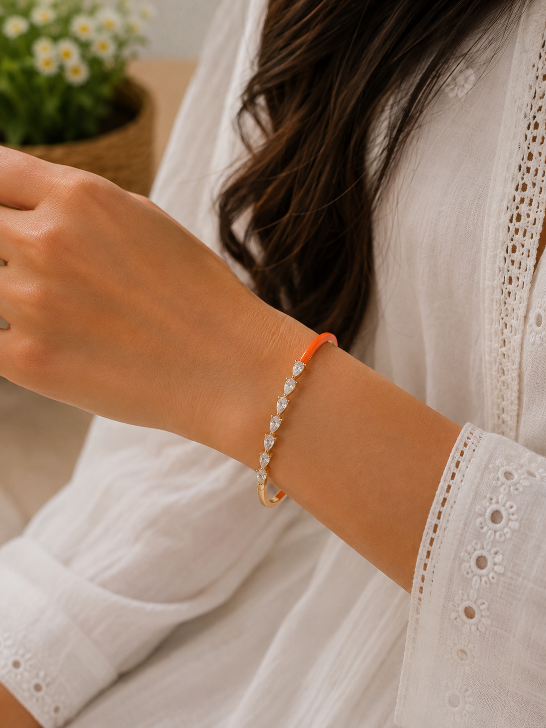 Orange Drop crystal Bracelet
