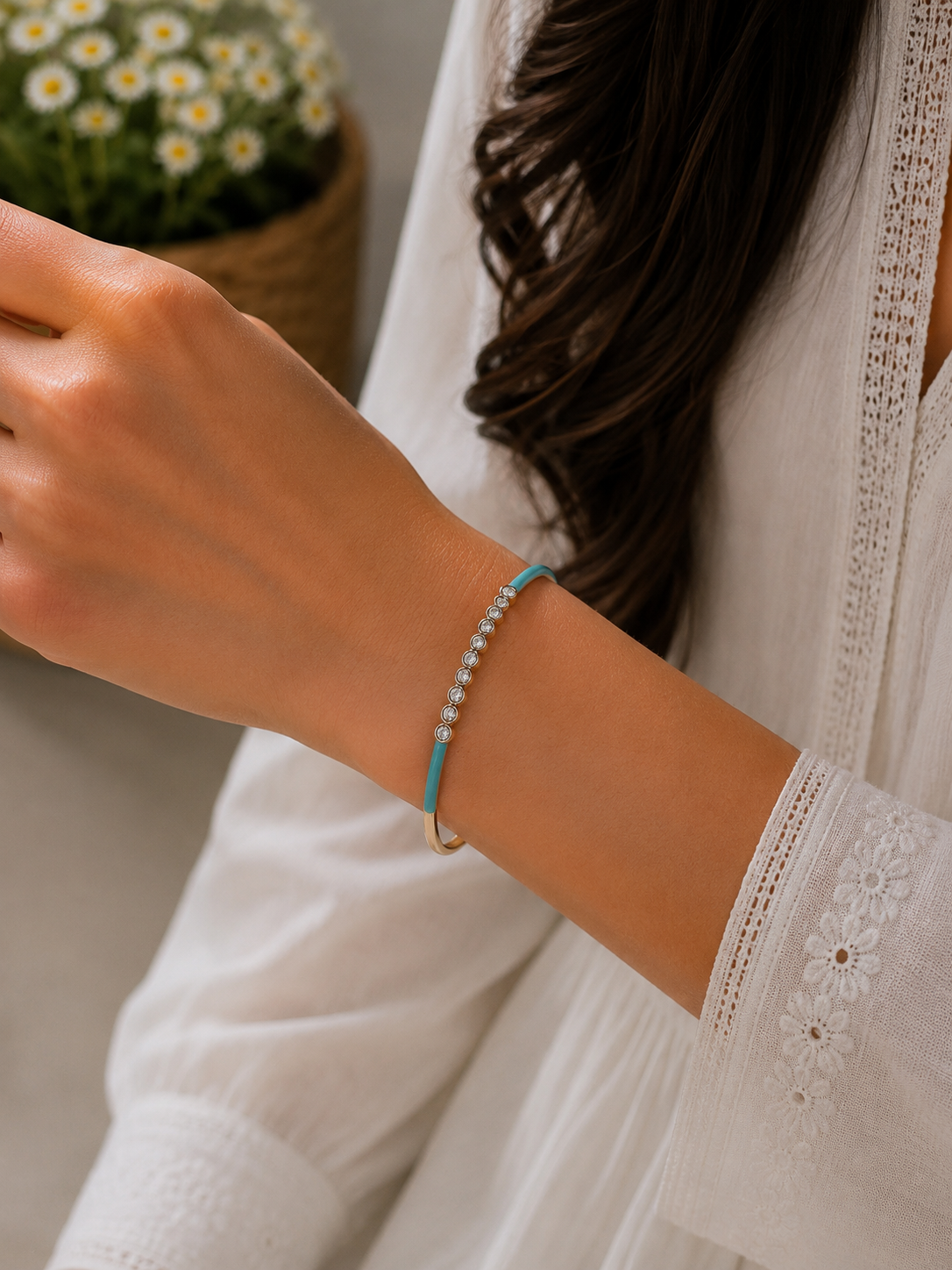 Blue Dotted crystal Bracelet