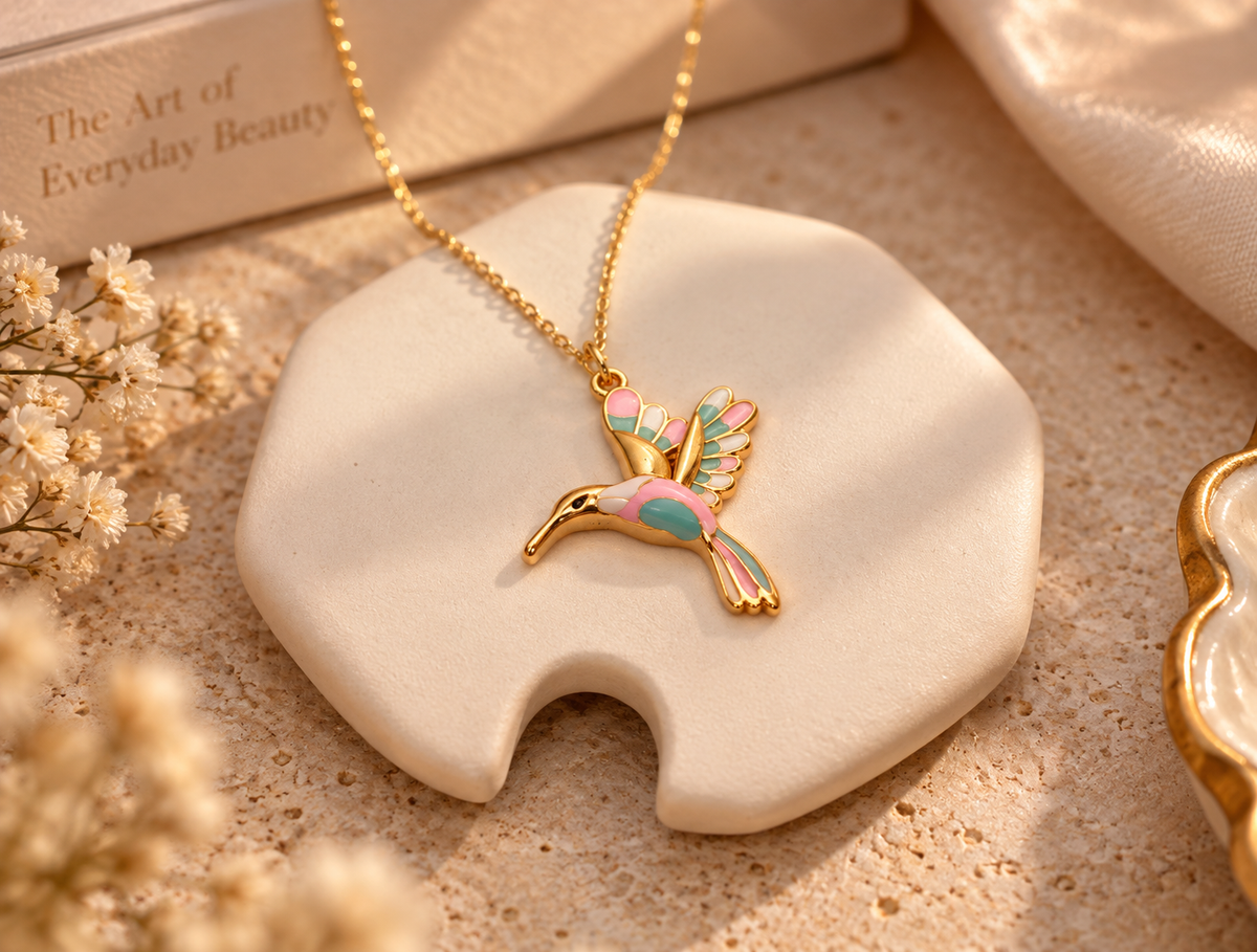 Elegant Hummingbird Pendant Necklace Accessory