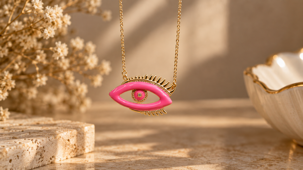 Nazar No More Necklace Neon Pink