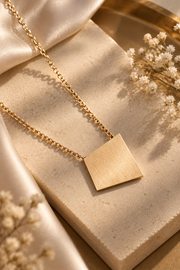 Geometric Square Pendant Necklace