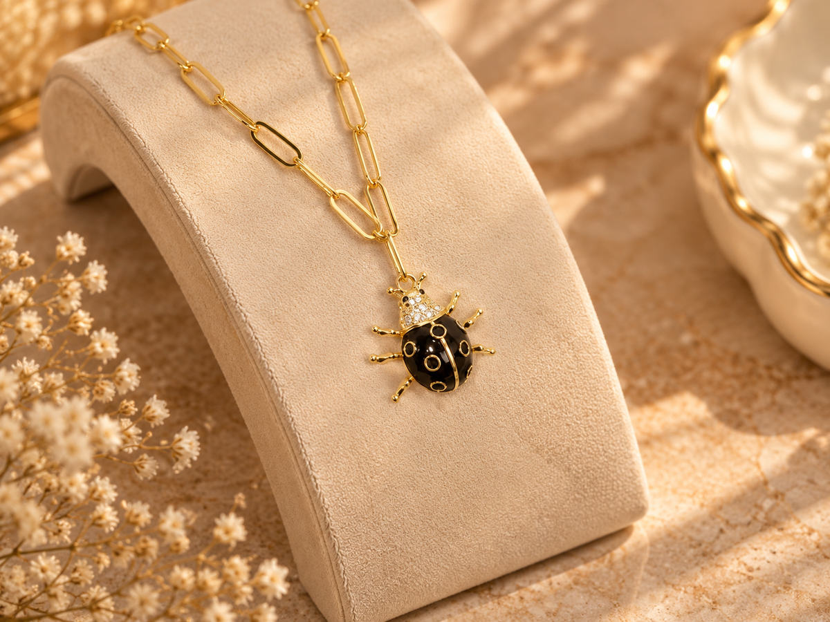 Dainty Ladybug Pendant Necklace Accessory