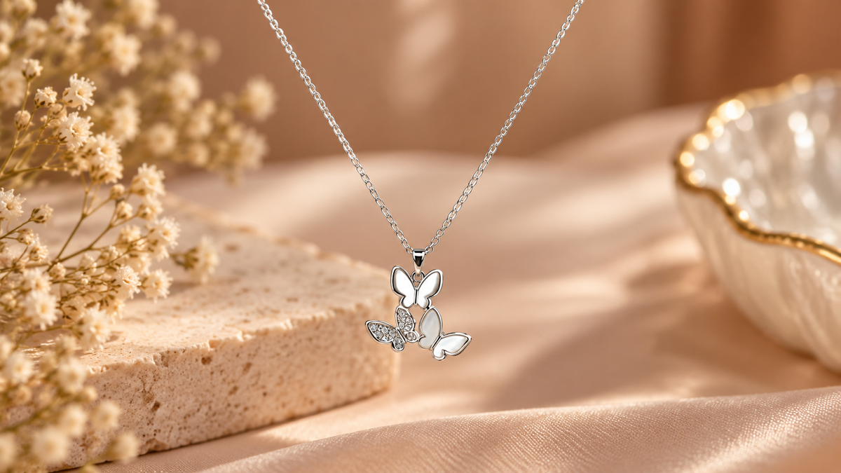 Elegant Butterfly Pendant Necklace Accessory