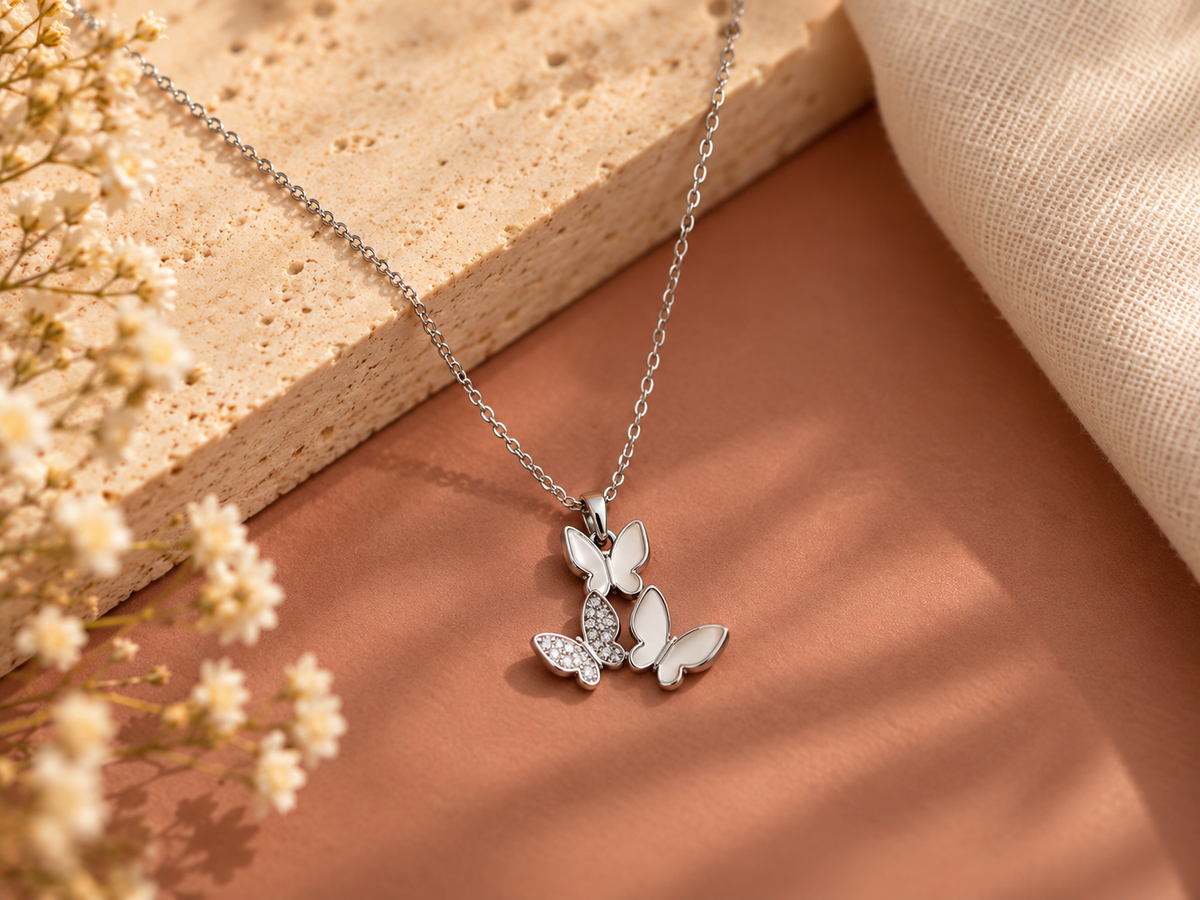 Elegant Butterfly Pendant Necklace Accessory