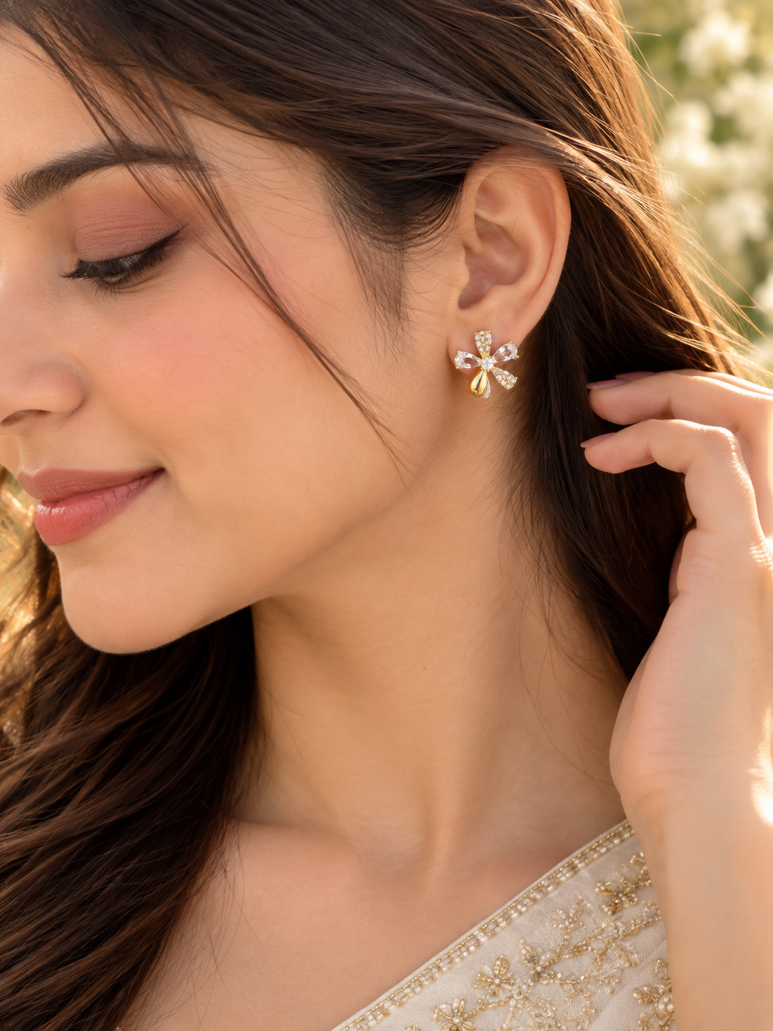 Golden Bloom Earring