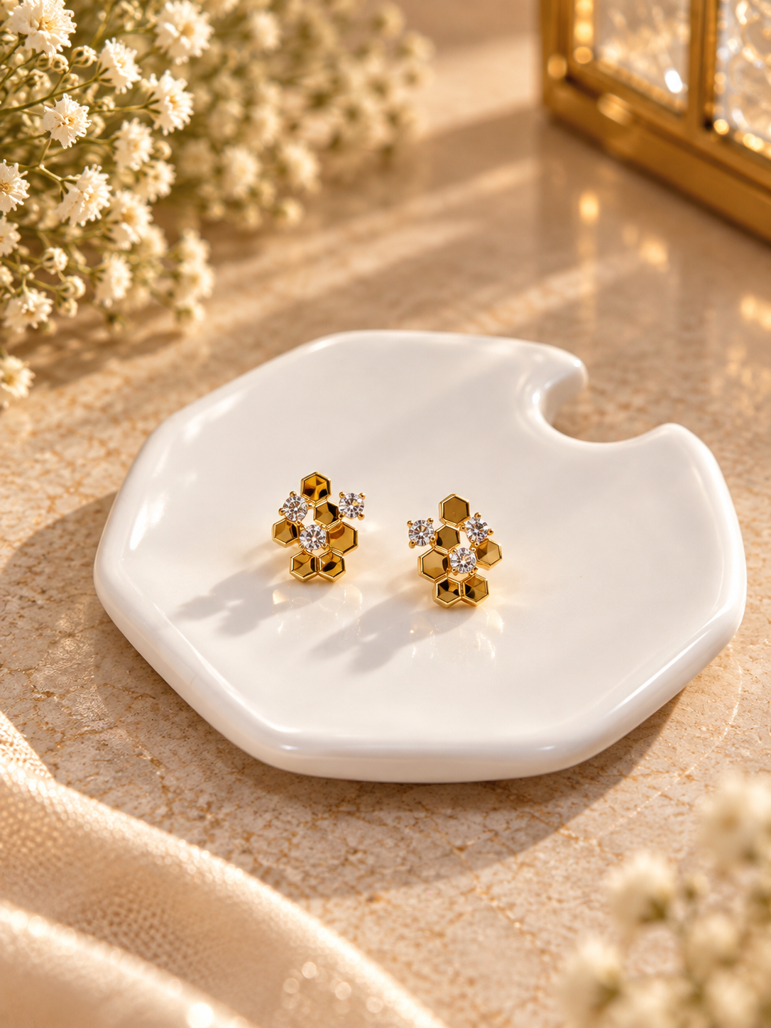 Honeycomb Spark Stud Earrings