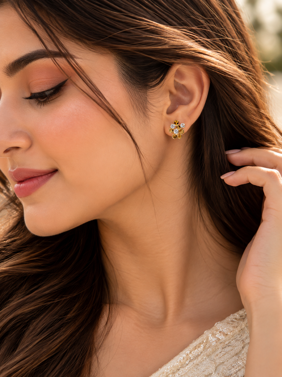 Honeycomb Spark Stud Earrings