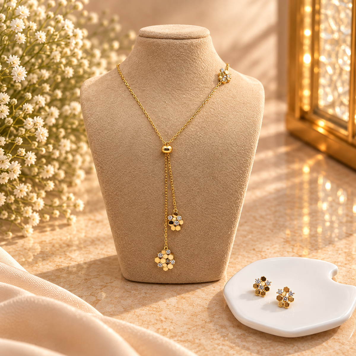 Honeycomb Spark necklace Set
