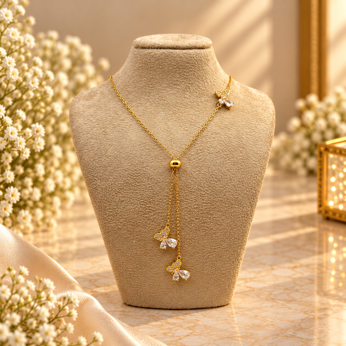 Crystal Flutter Butterfly Necklace