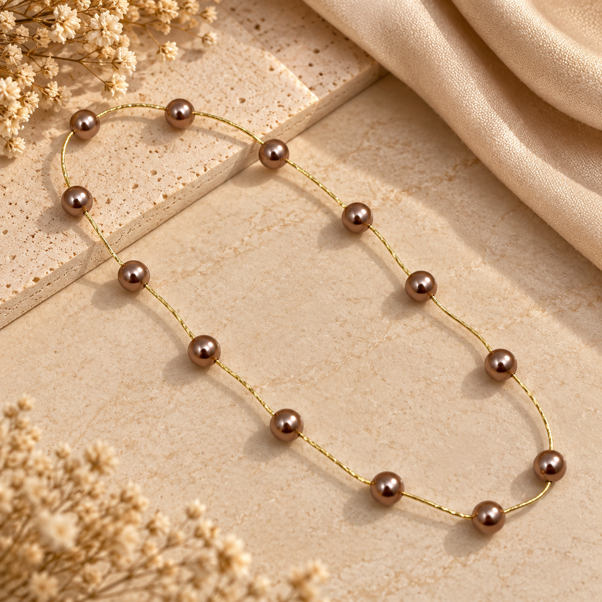 Brown Pearl Necklace Accessory