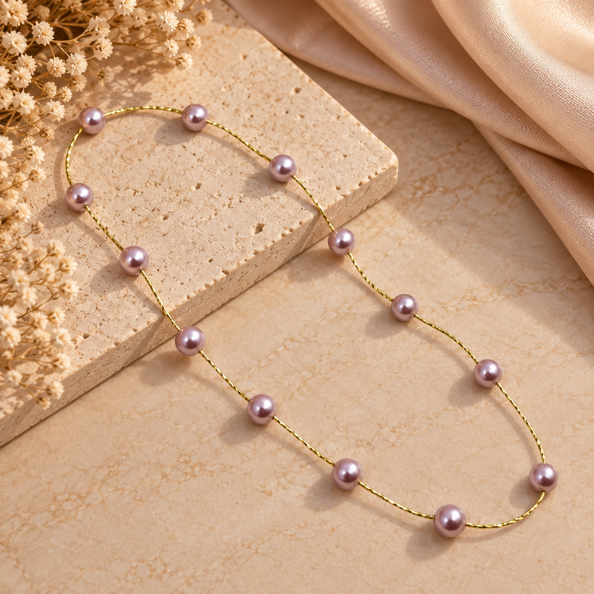 Purple Pearl Necklace Accessory