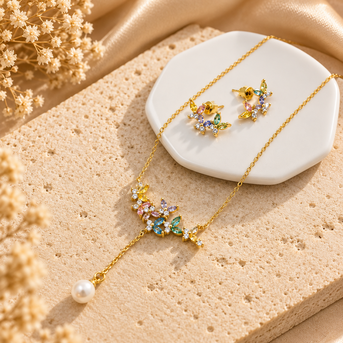 Butterfly Multicolour Jewellery Set