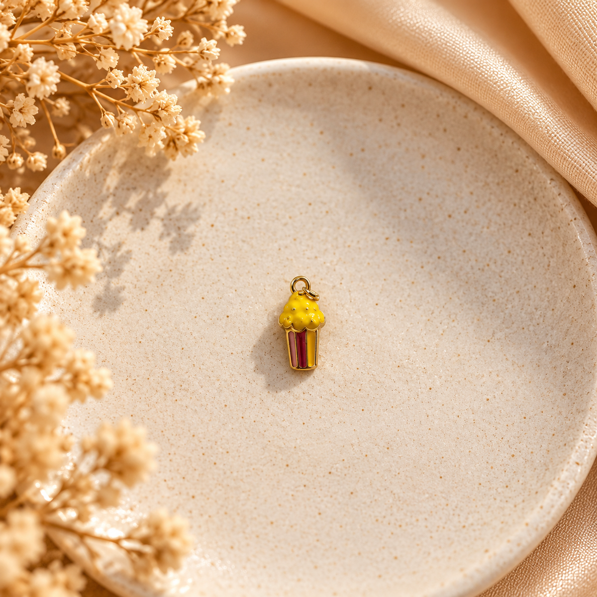 Brown Popcorn Charm
