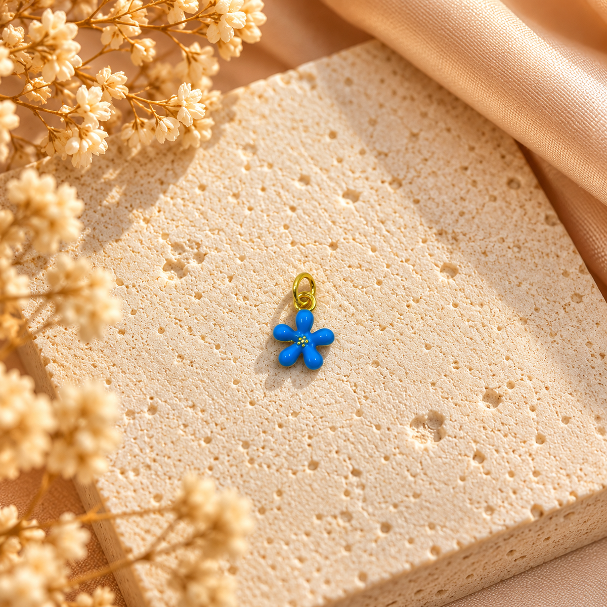 Blue Flower charm