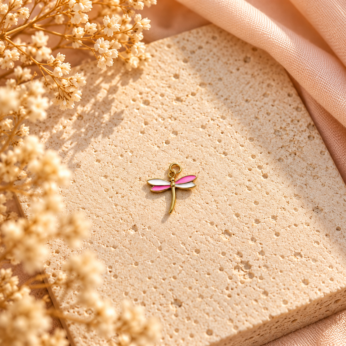 Pink Dragonfly Charm