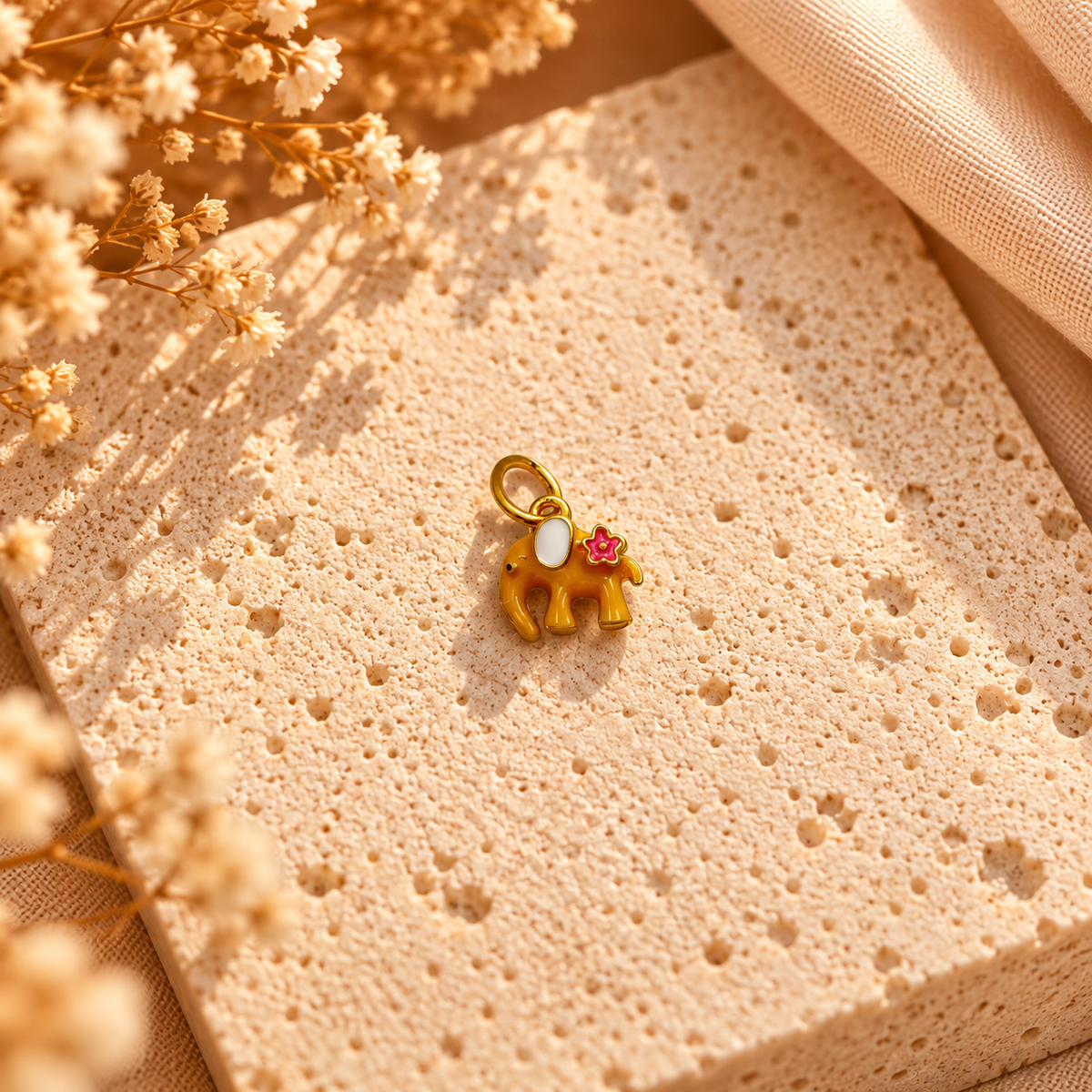 Yellow Elephant Charm