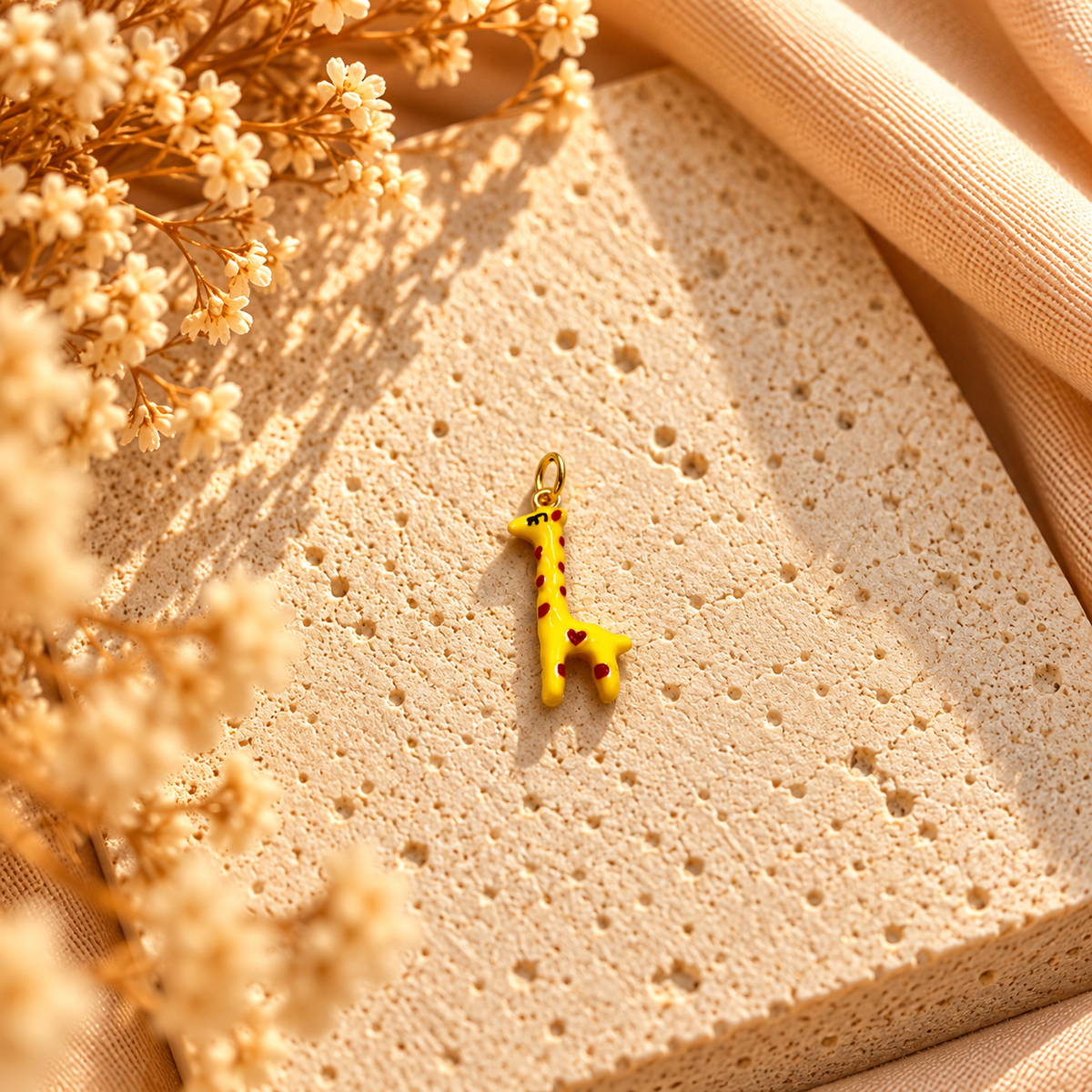 Heart Shape Giraffe Charm